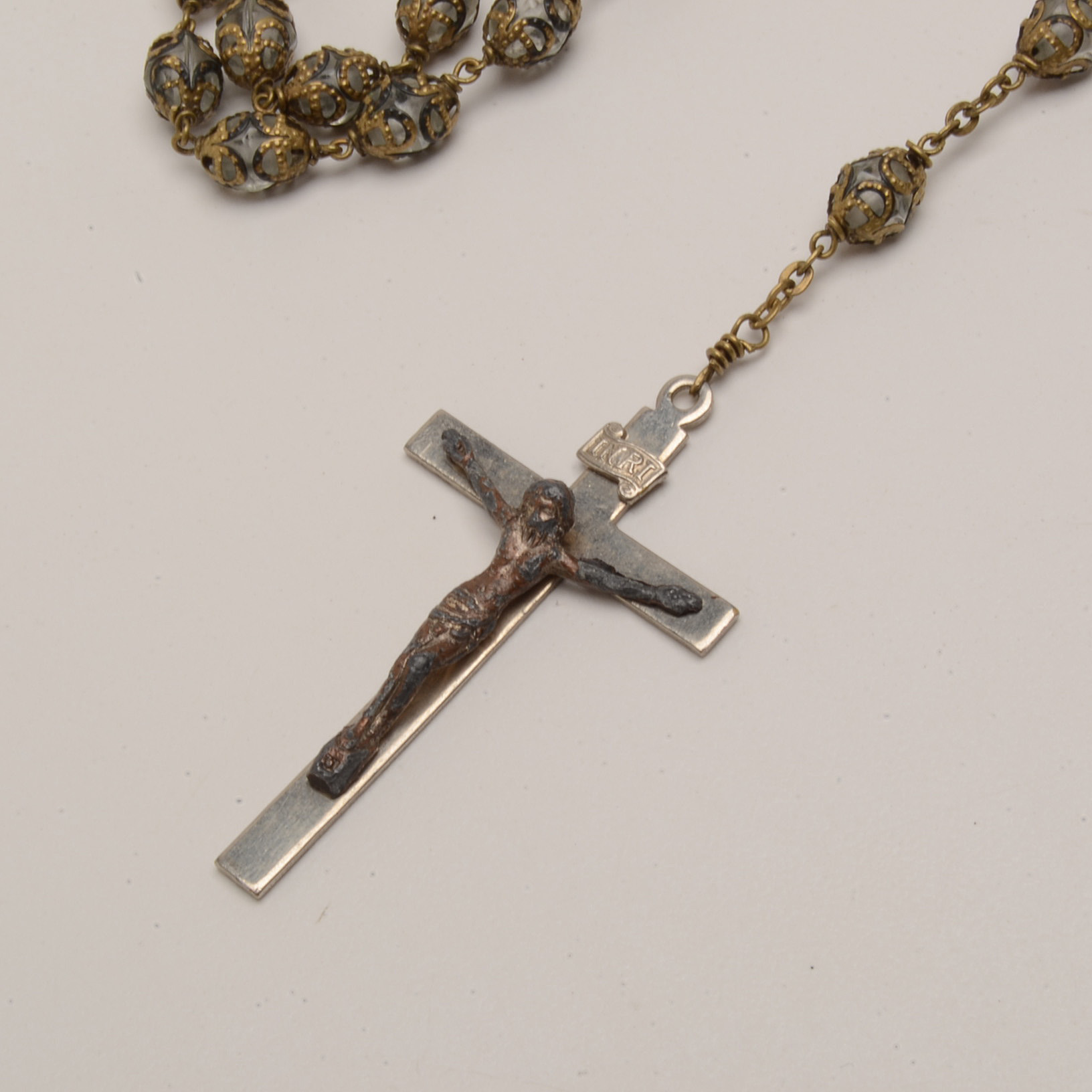 Antique German Prayer Book and Vintage Rosary