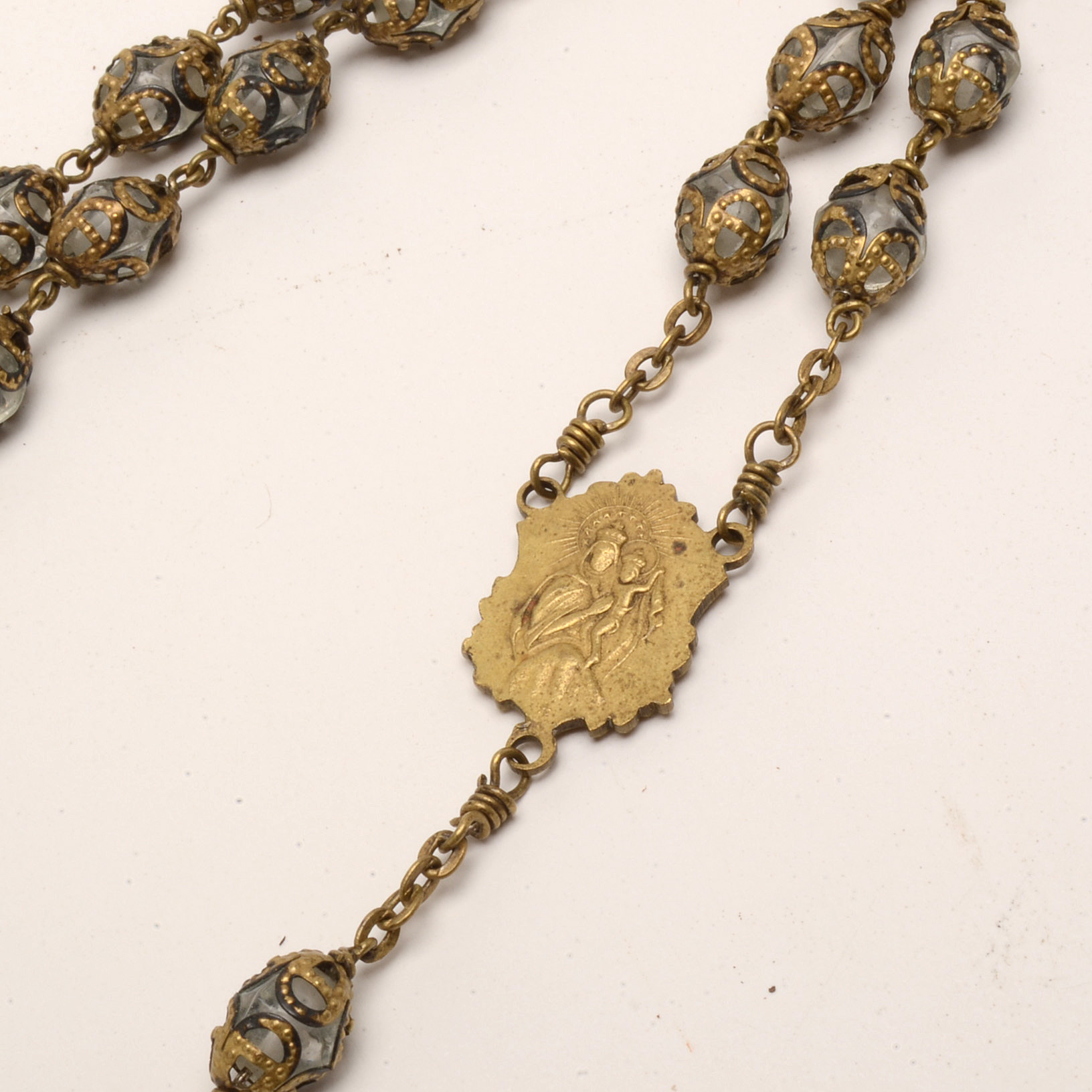 Antique German Prayer Book and Vintage Rosary