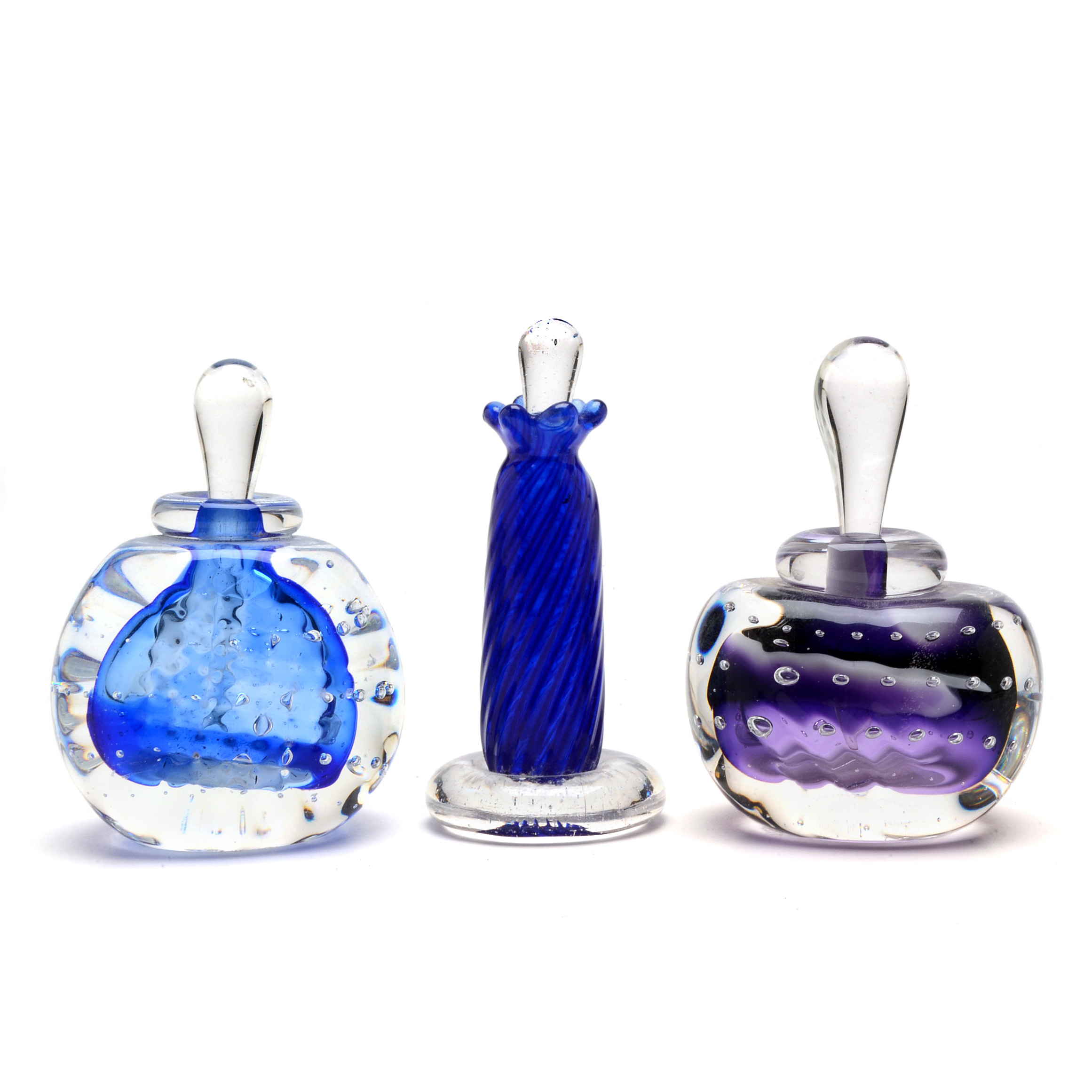Collection of Art Glass Perfume Bottles, including Karg