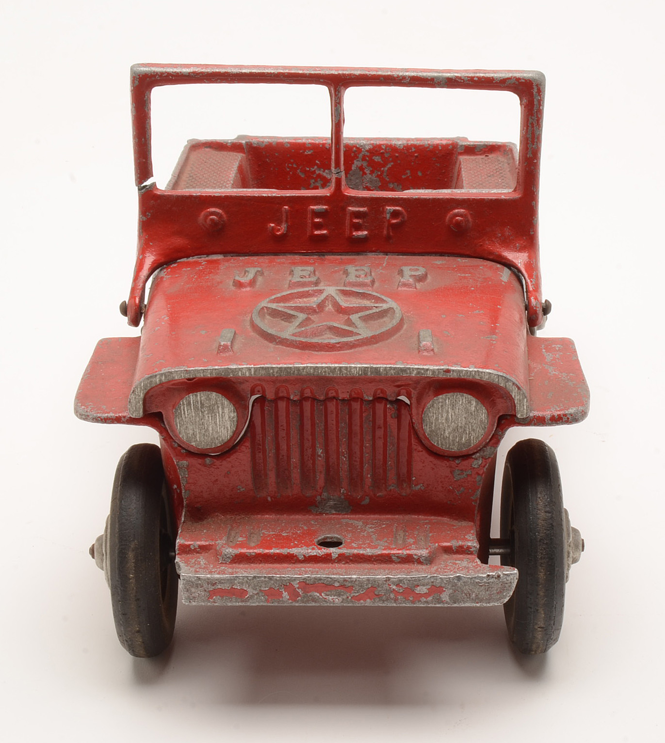 VIntage Red Toy Metal Jeep