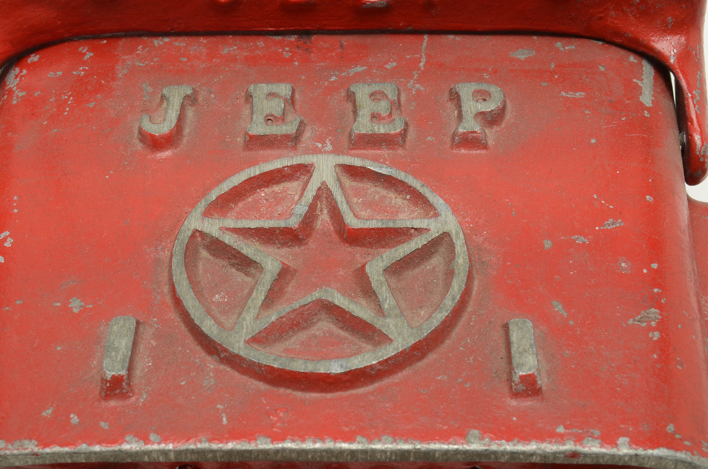 VIntage Red Toy Metal Jeep