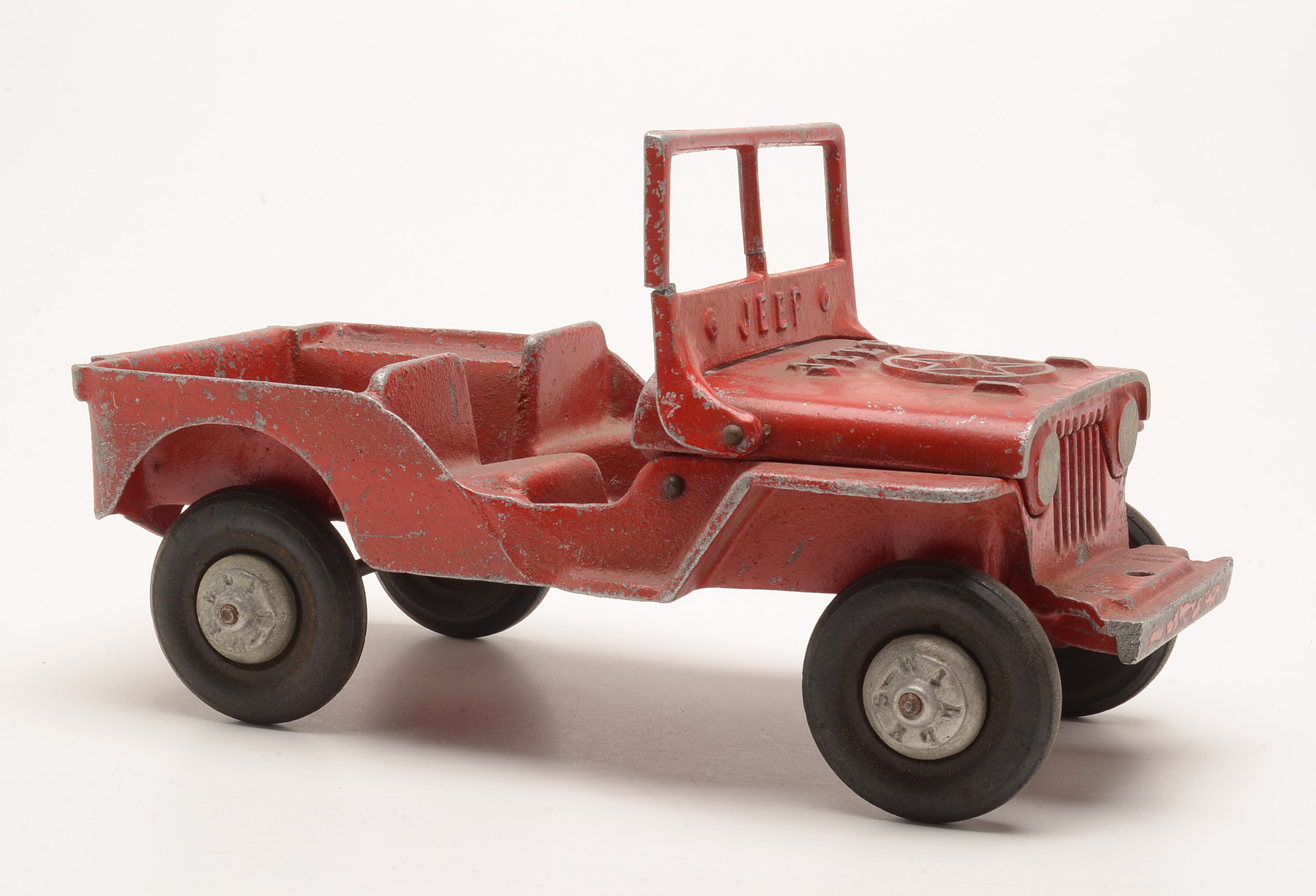 VIntage Red Toy Metal Jeep