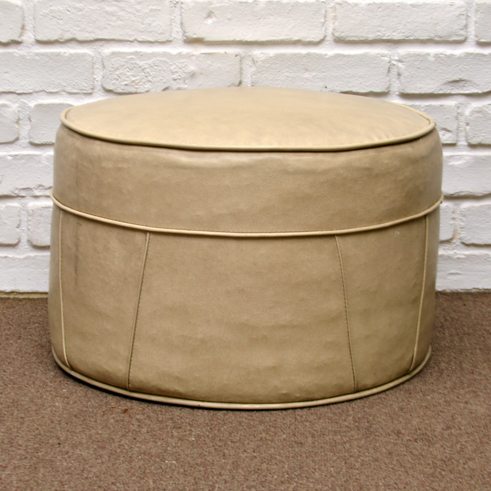 Mid-Century Vinyl Upholstered Ottoman