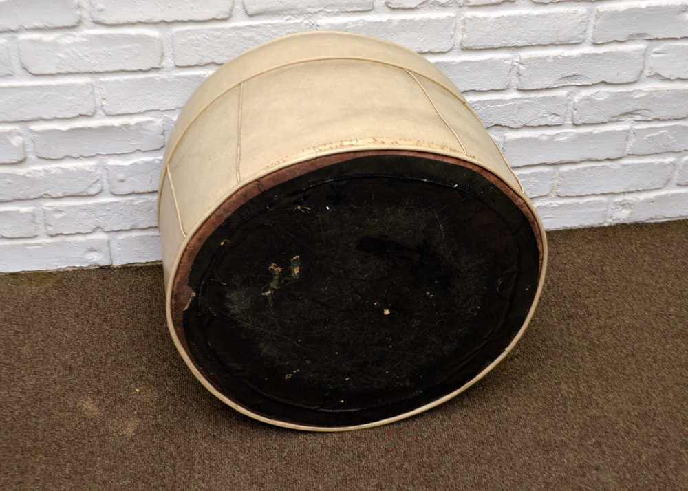 Mid-Century Vinyl Upholstered Ottoman