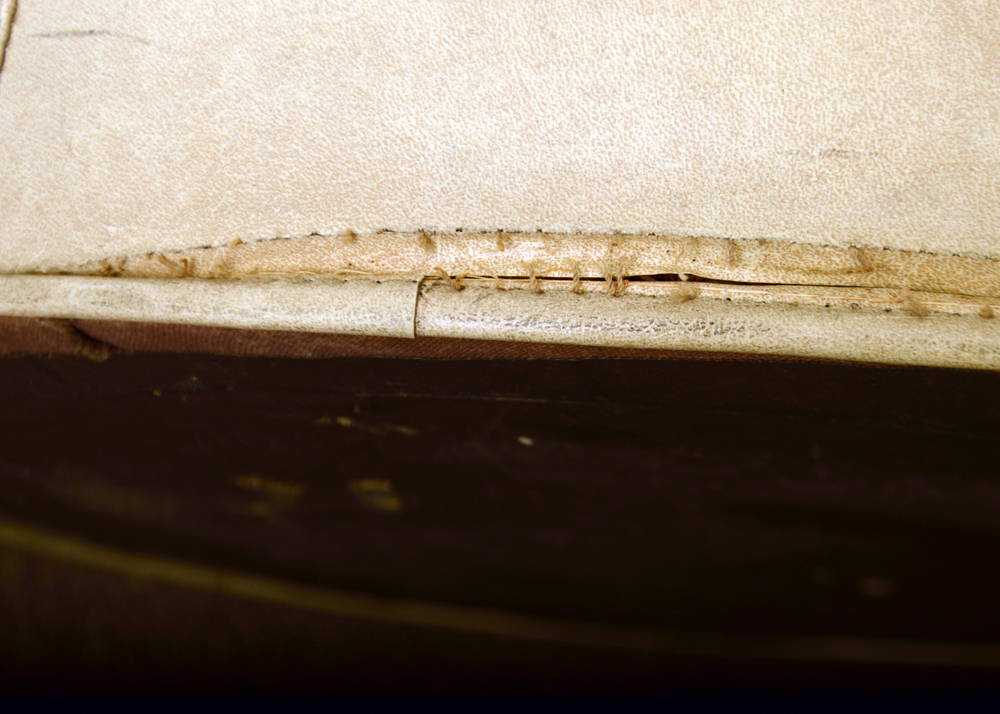 Mid-Century Vinyl Upholstered Ottoman