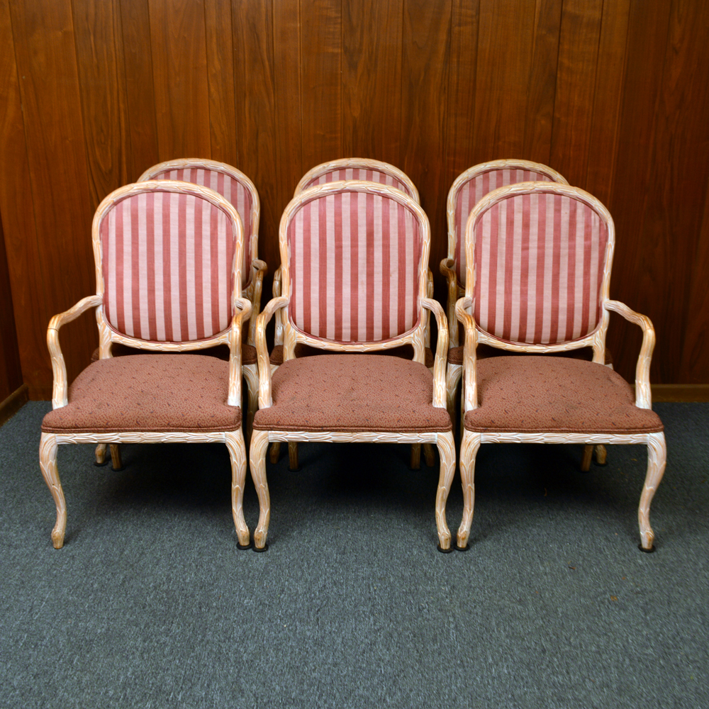 Vintage Louis XV Style Upholstered Dining Chairs