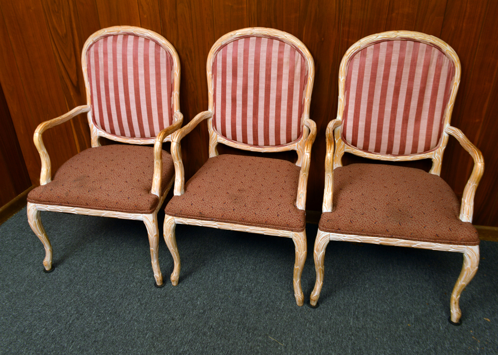 Vintage Louis XV Style Upholstered Dining Chairs