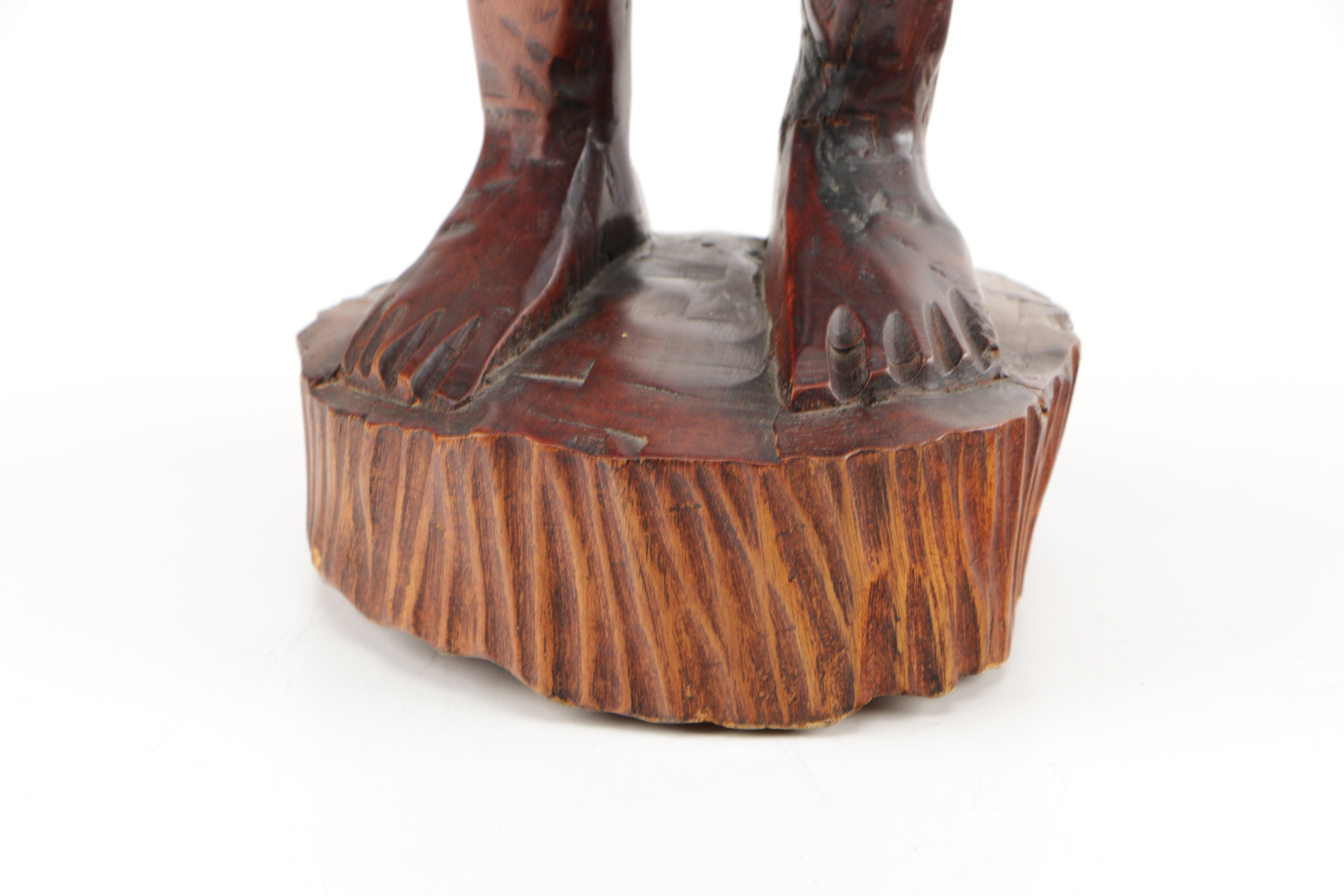 Vintage African Woman Hand Carved and Signed Figurine