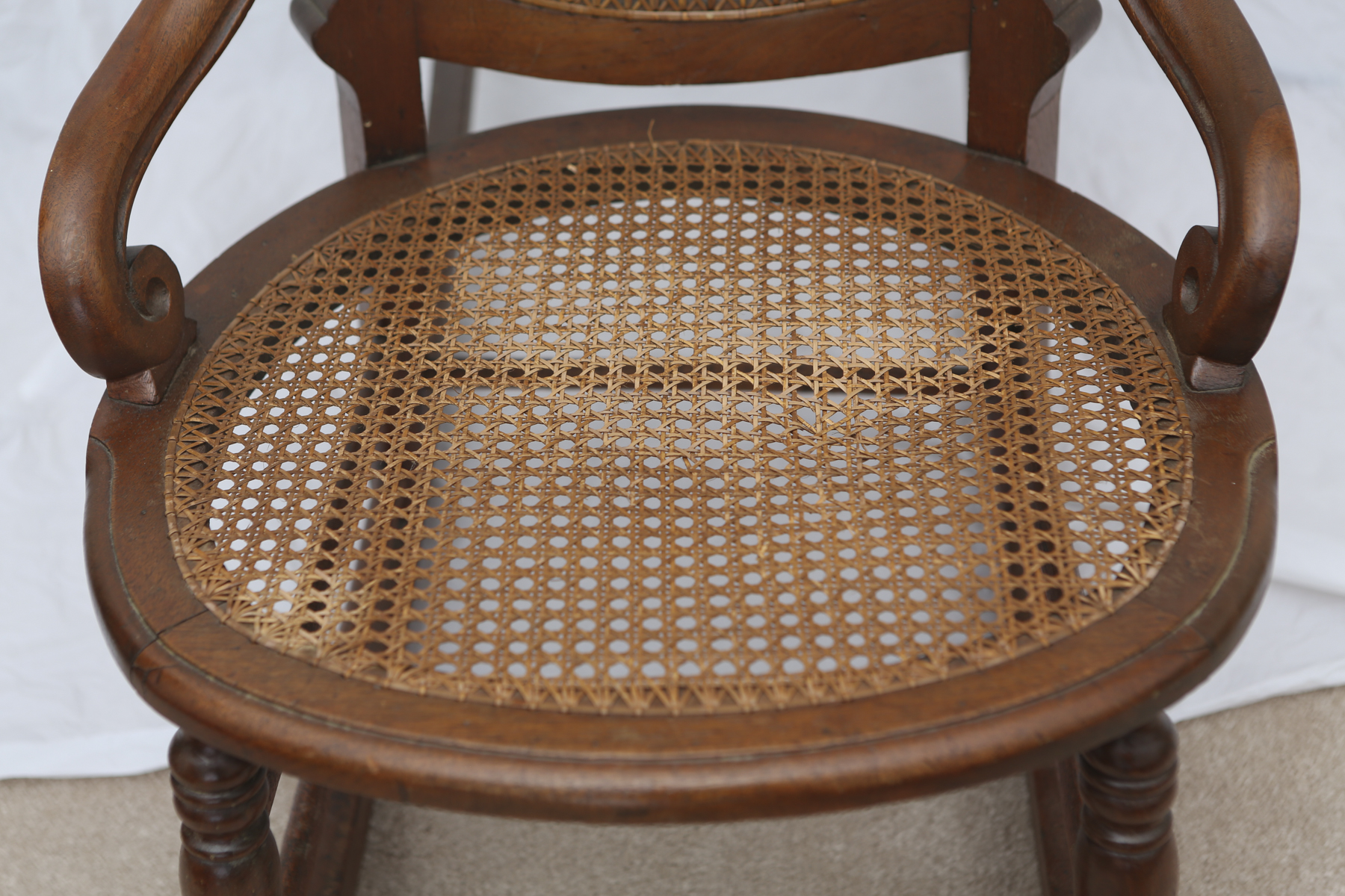 Antique Cane Back Wooden Rocking Chair