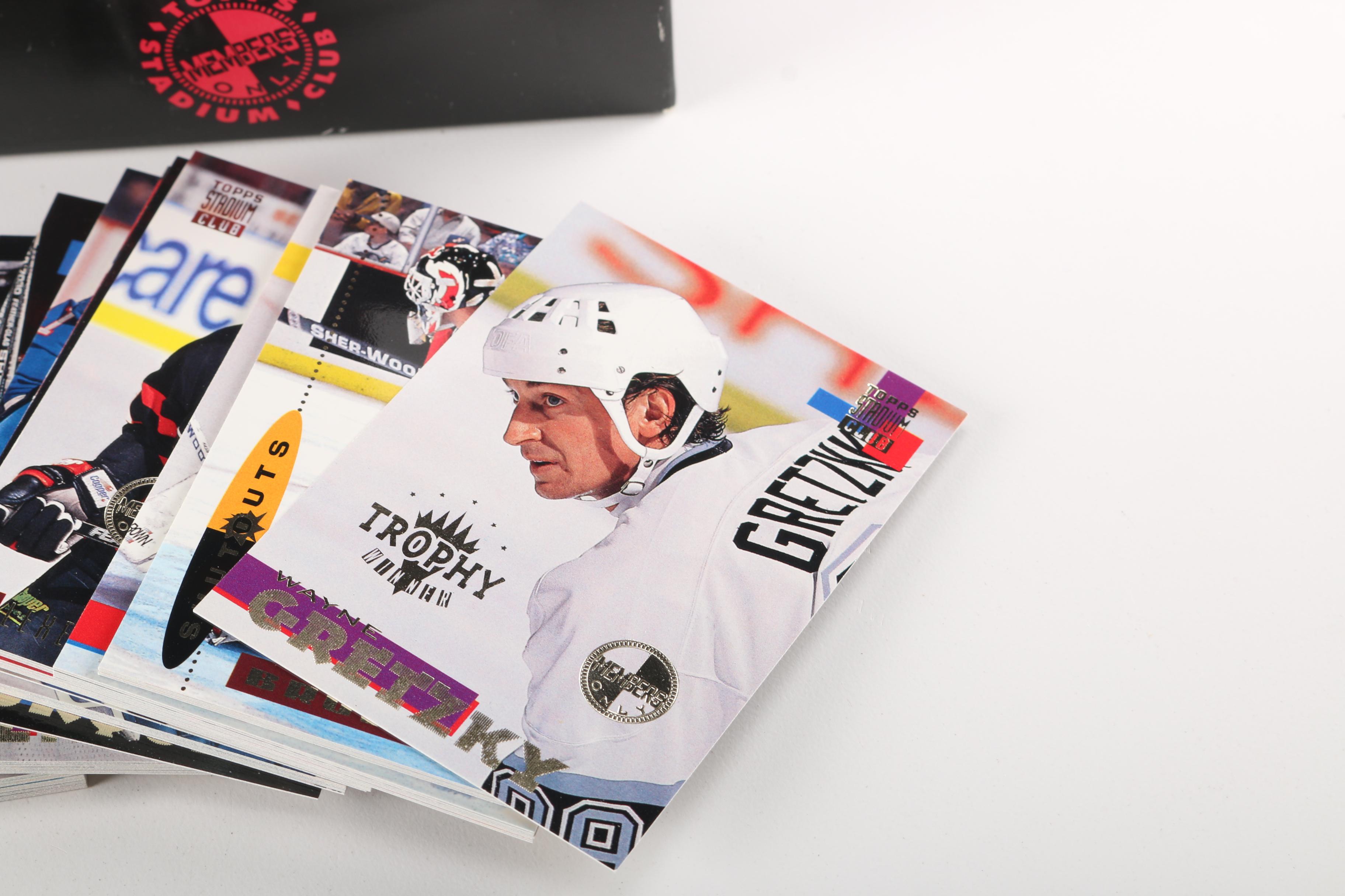 Assortment of 1990s Hockey Cards and Coins