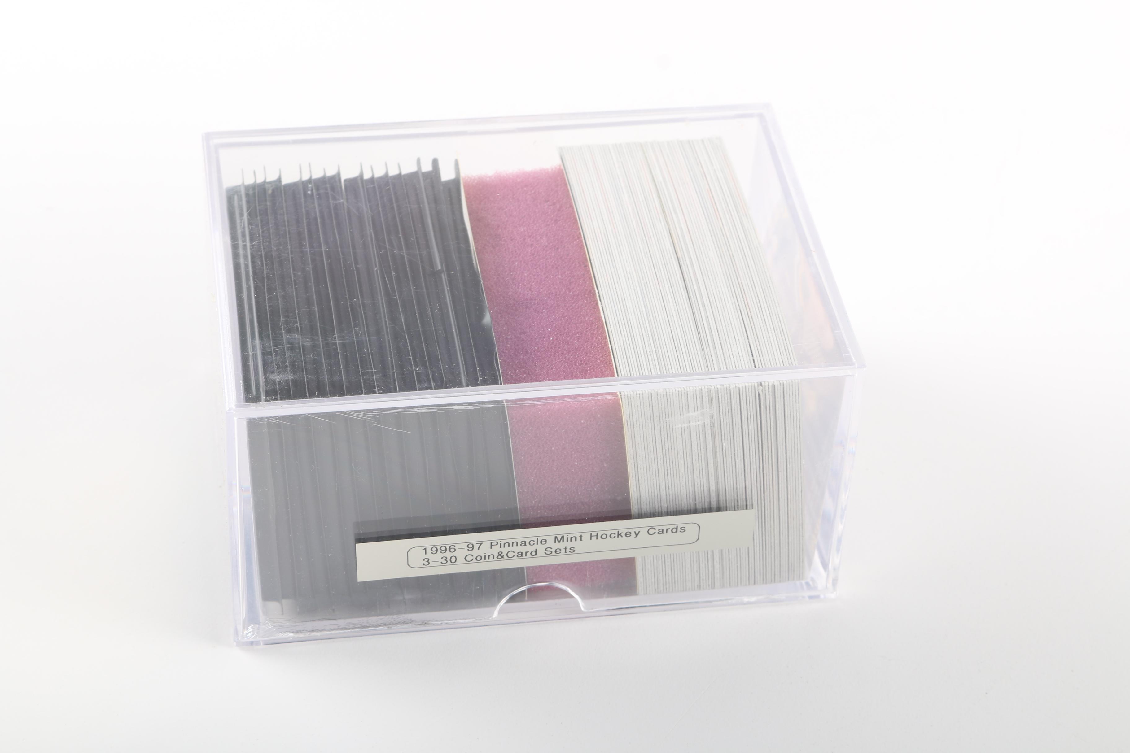 Assortment of 1990s Hockey Cards and Coins