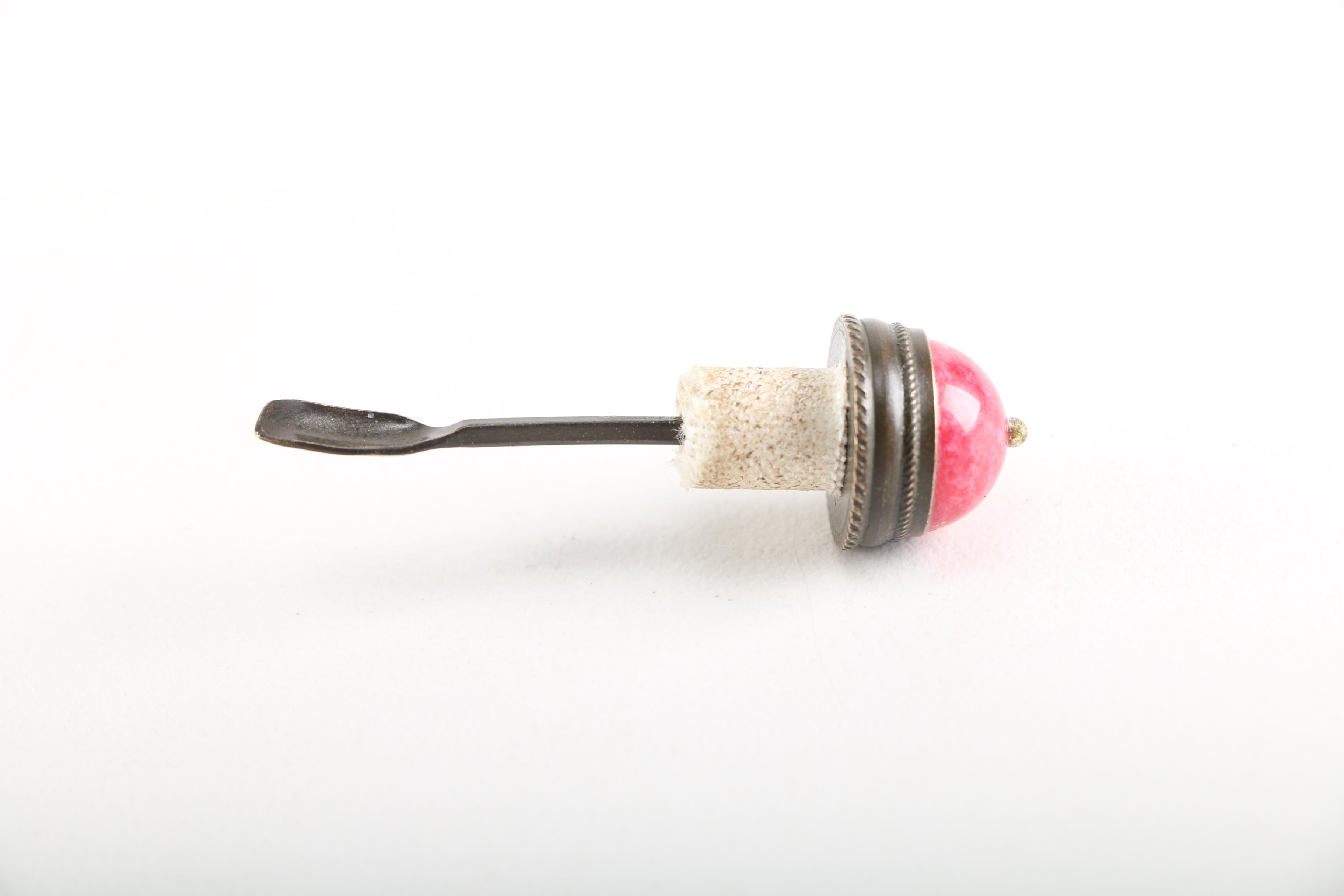 East Asian Carved Serpentine Snuff Bottle