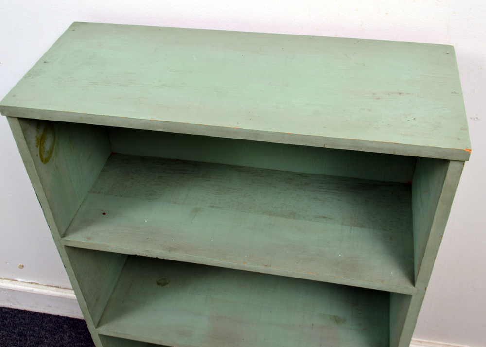 Vintage Painted Green Bookcase