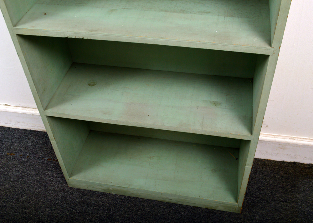 Vintage Painted Green Bookcase