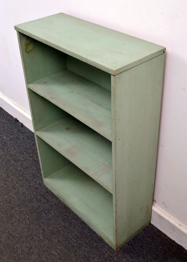 Vintage Painted Green Bookcase