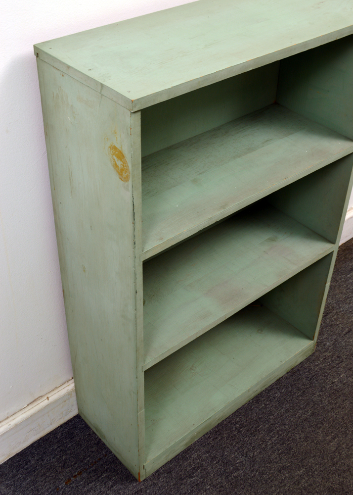 Vintage Painted Green Bookcase
