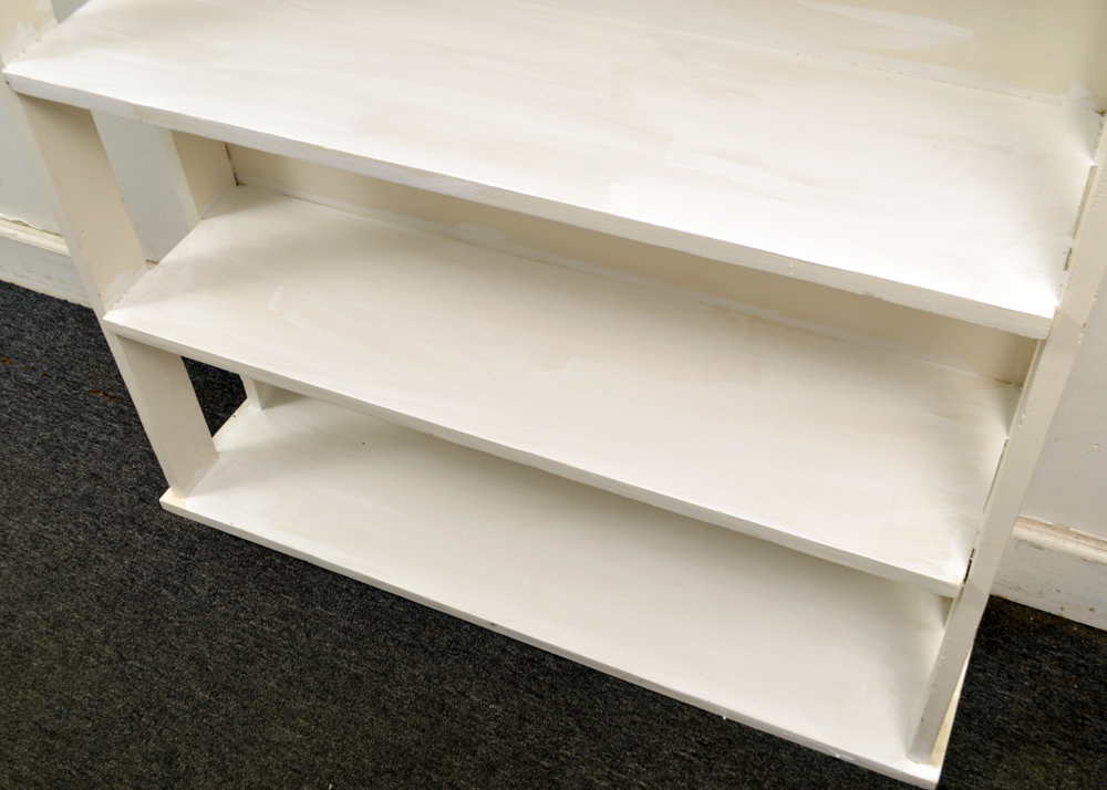 Vintage Painted White Bookcase