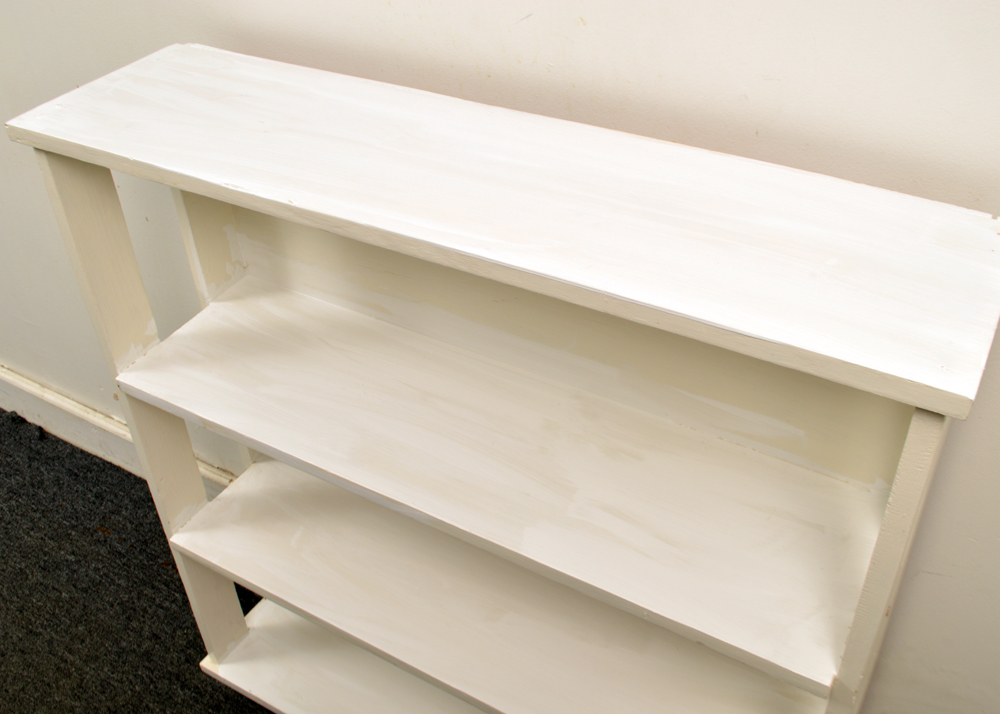 Vintage Painted White Bookcase