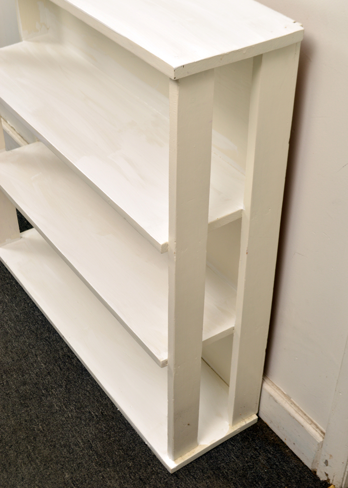 Vintage Painted White Bookcase