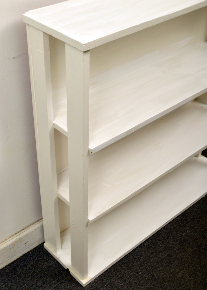 Vintage Painted White Bookcase