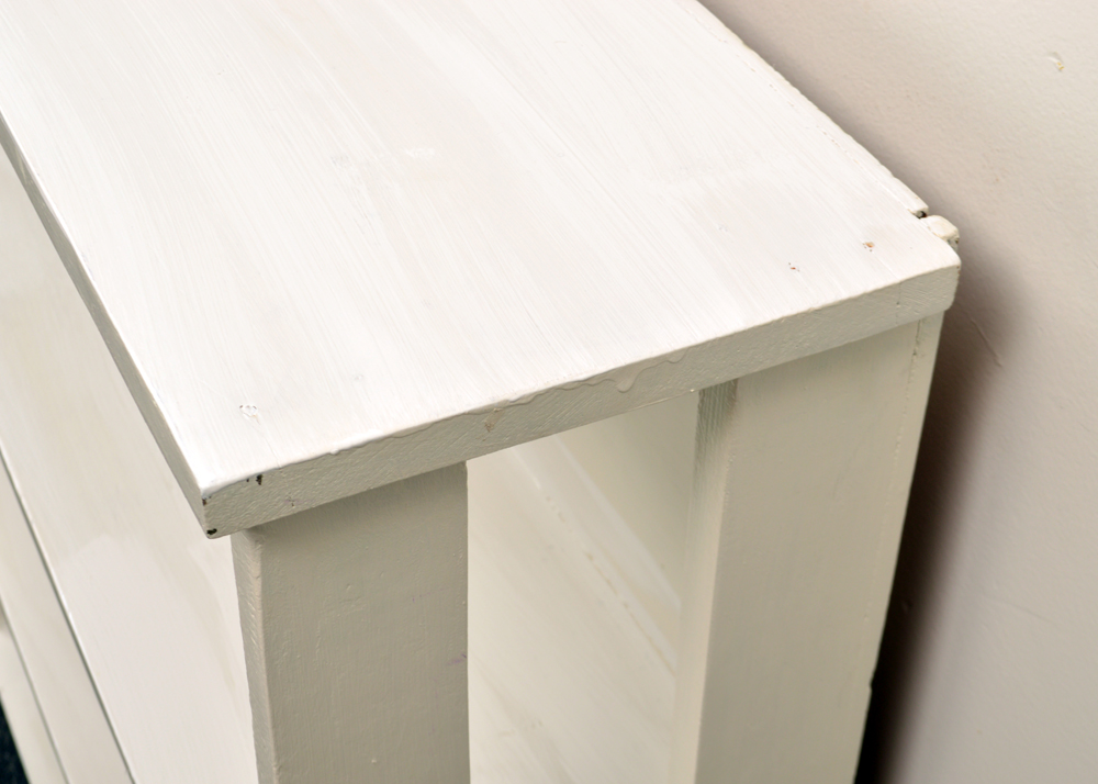 Vintage Painted White Bookcase