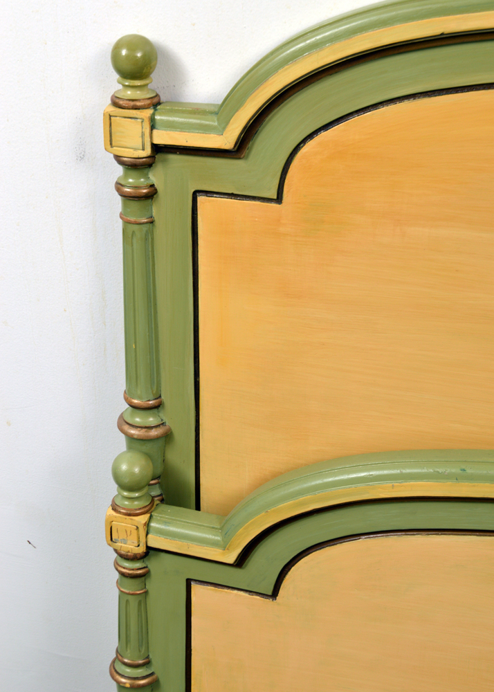 Vintage French Provincial Style Hand Painted Queen Size Bed Frame