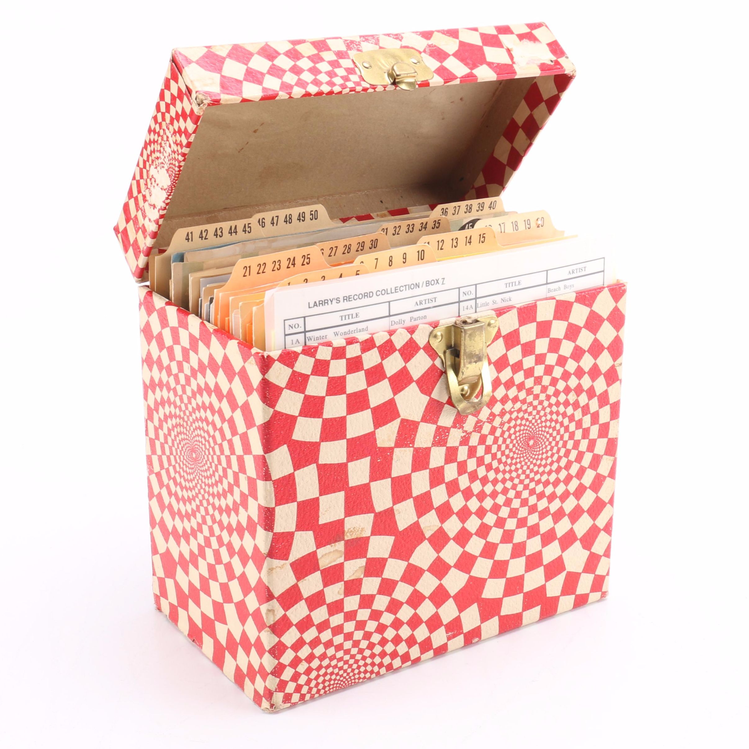Collection of Christmas Singles in Vintage Red and White Carrying Case