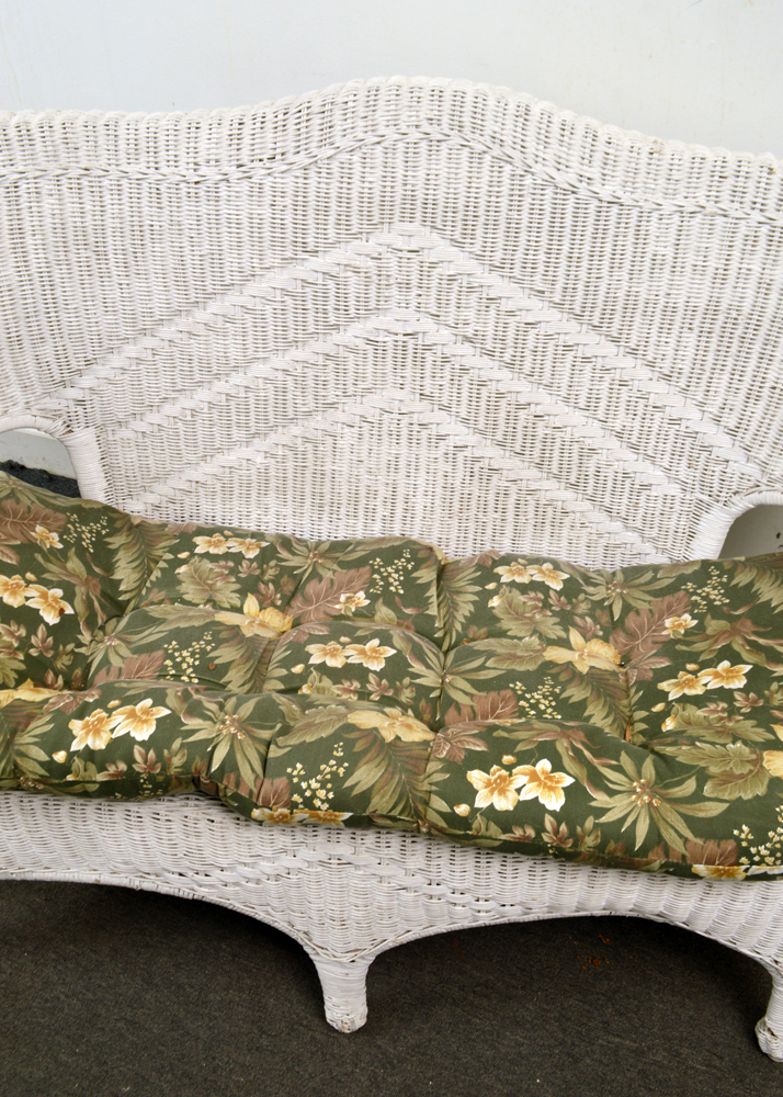 Vintage Wicker Loveseat and Armchairs