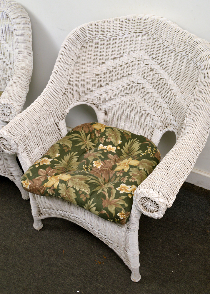 Vintage Wicker Loveseat and Armchairs