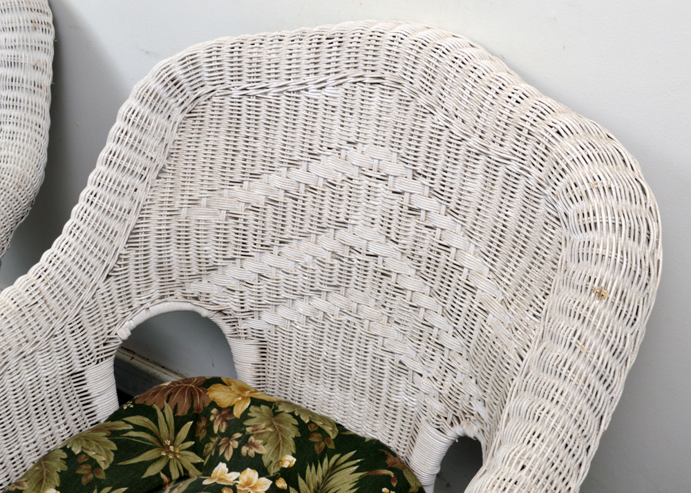 Vintage Wicker Loveseat and Armchairs