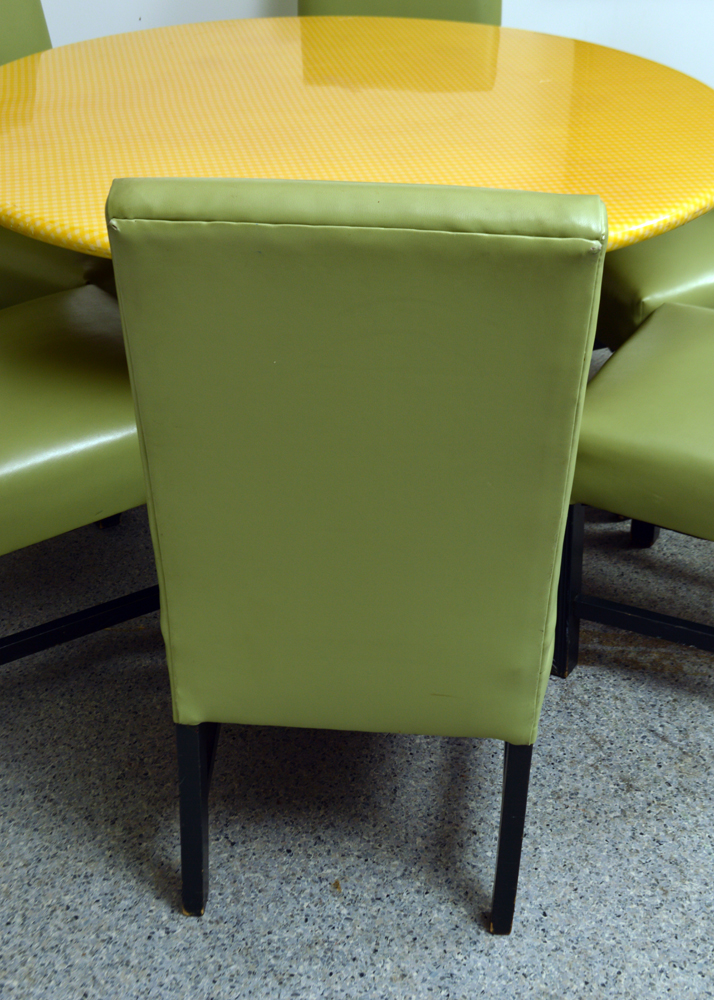 Green Vinyl Side Chairs and Table