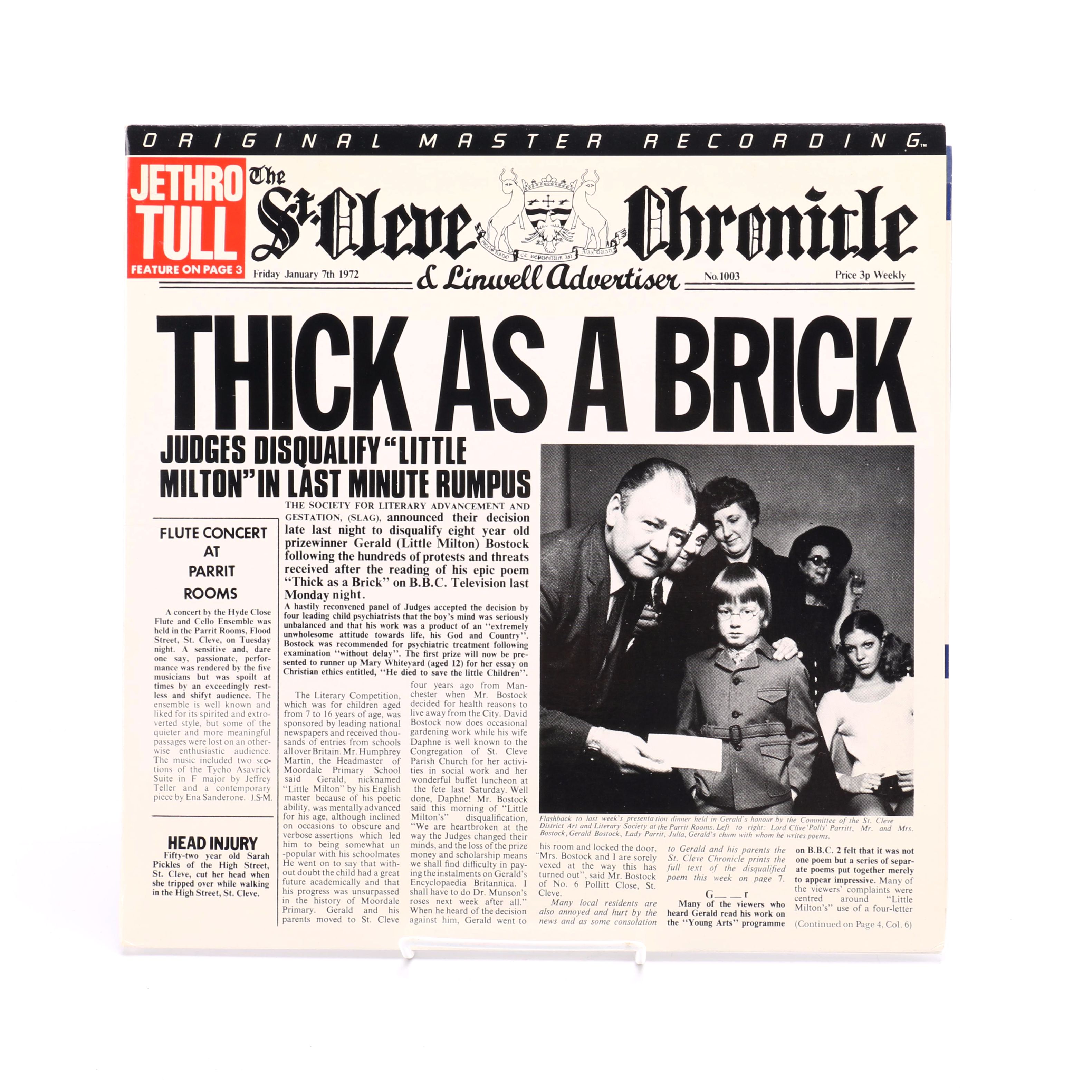 Limited Edition Mobile Fidelity Sound Lab Pressing of Jethro Tull's "Thick as A Brick"