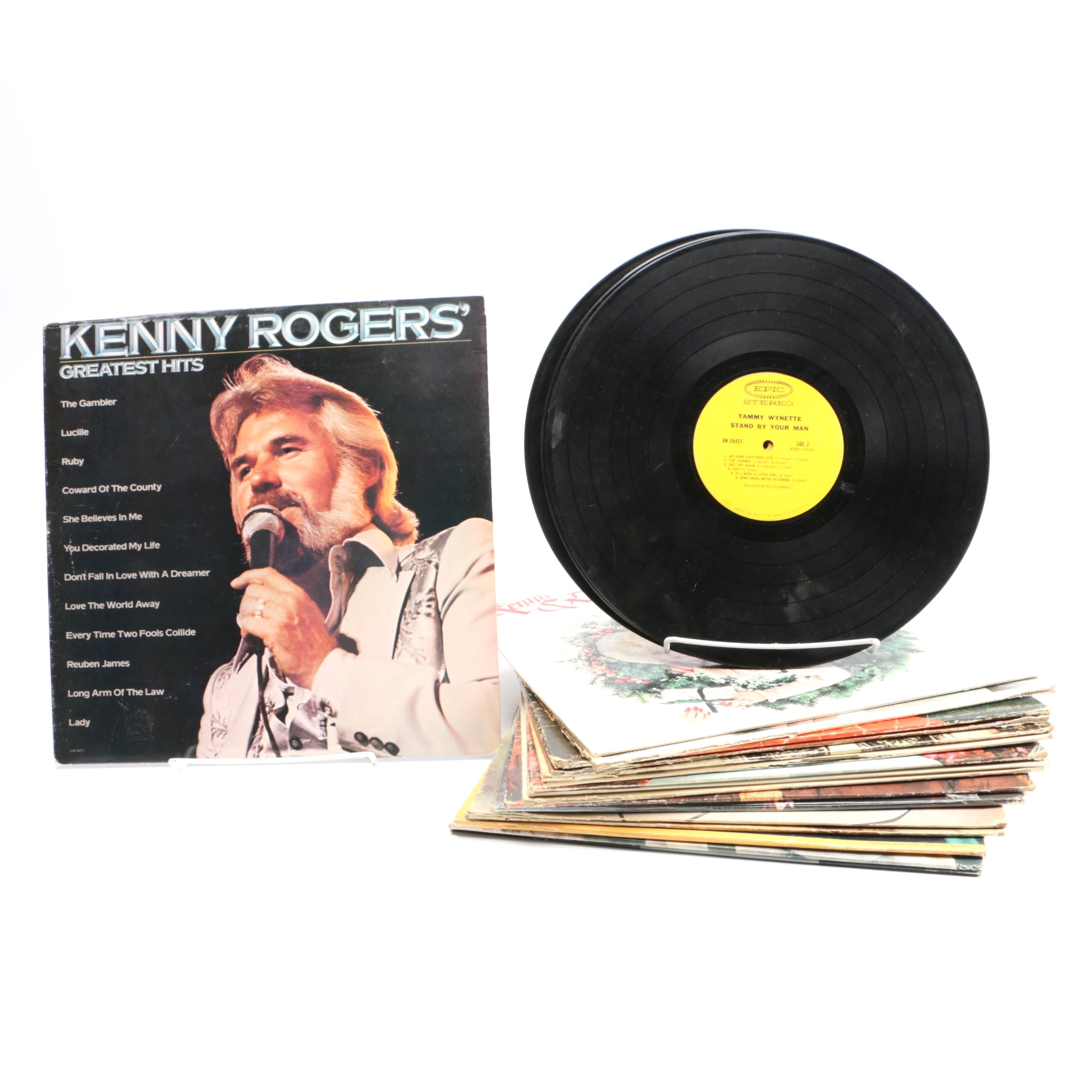 Assortment of 1960s-80s Country Music LPs