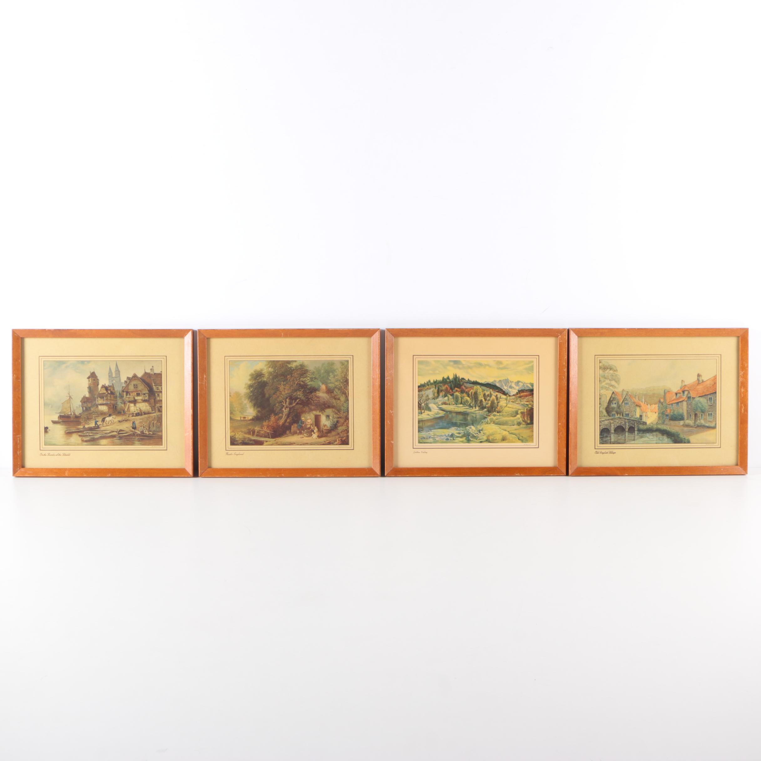Four Scenic Framed Offset Lithographs