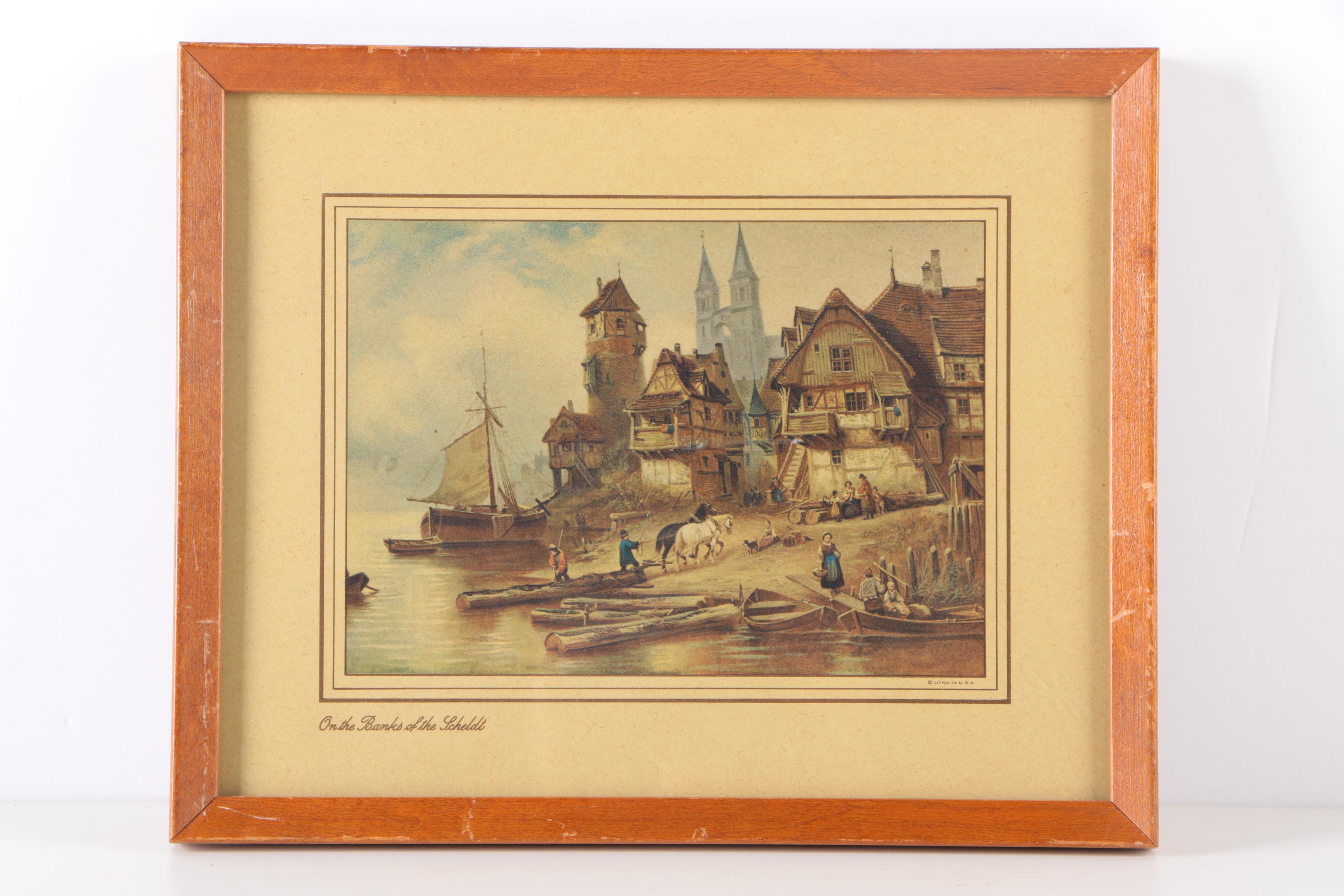 Four Scenic Framed Offset Lithographs