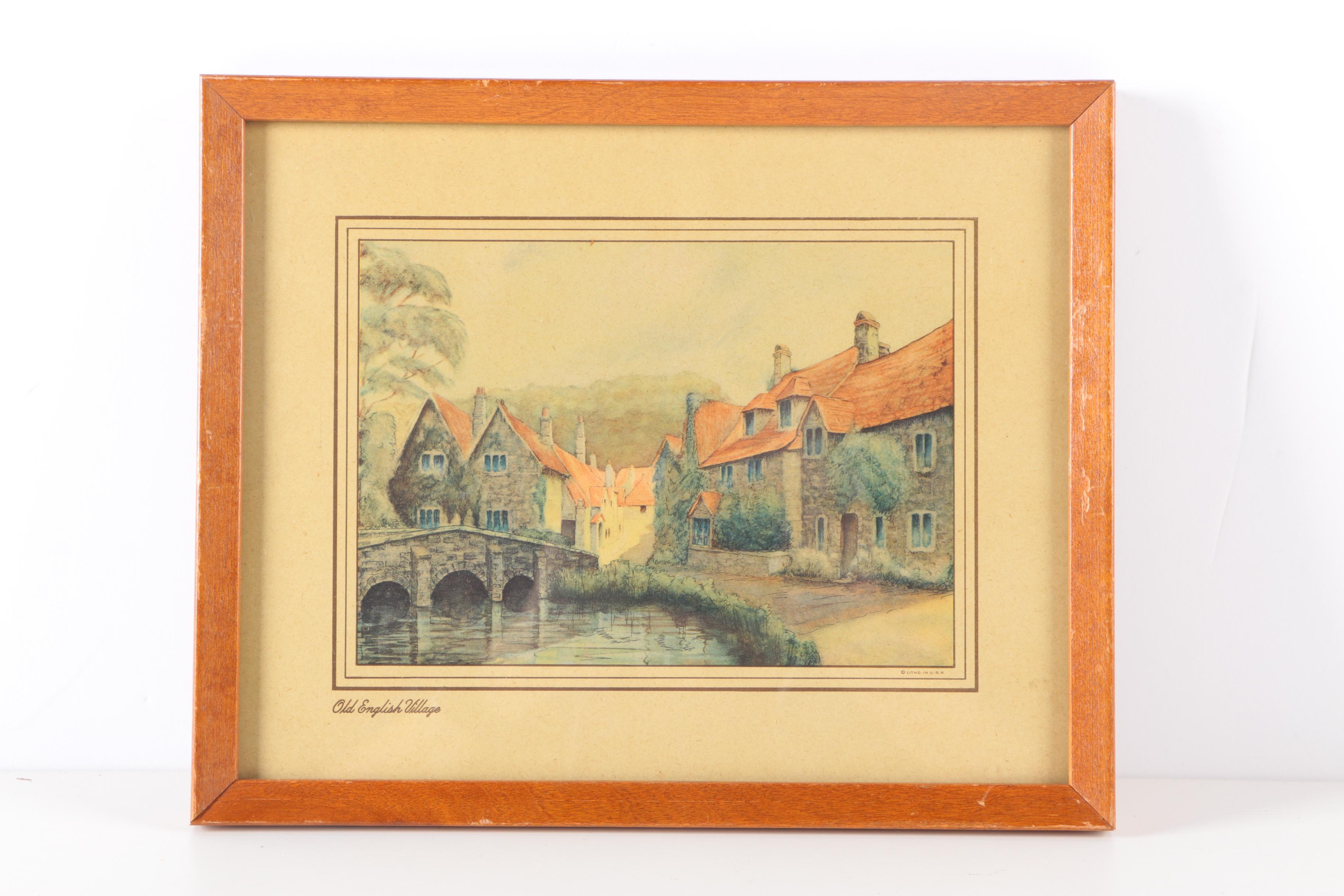 Four Scenic Framed Offset Lithographs