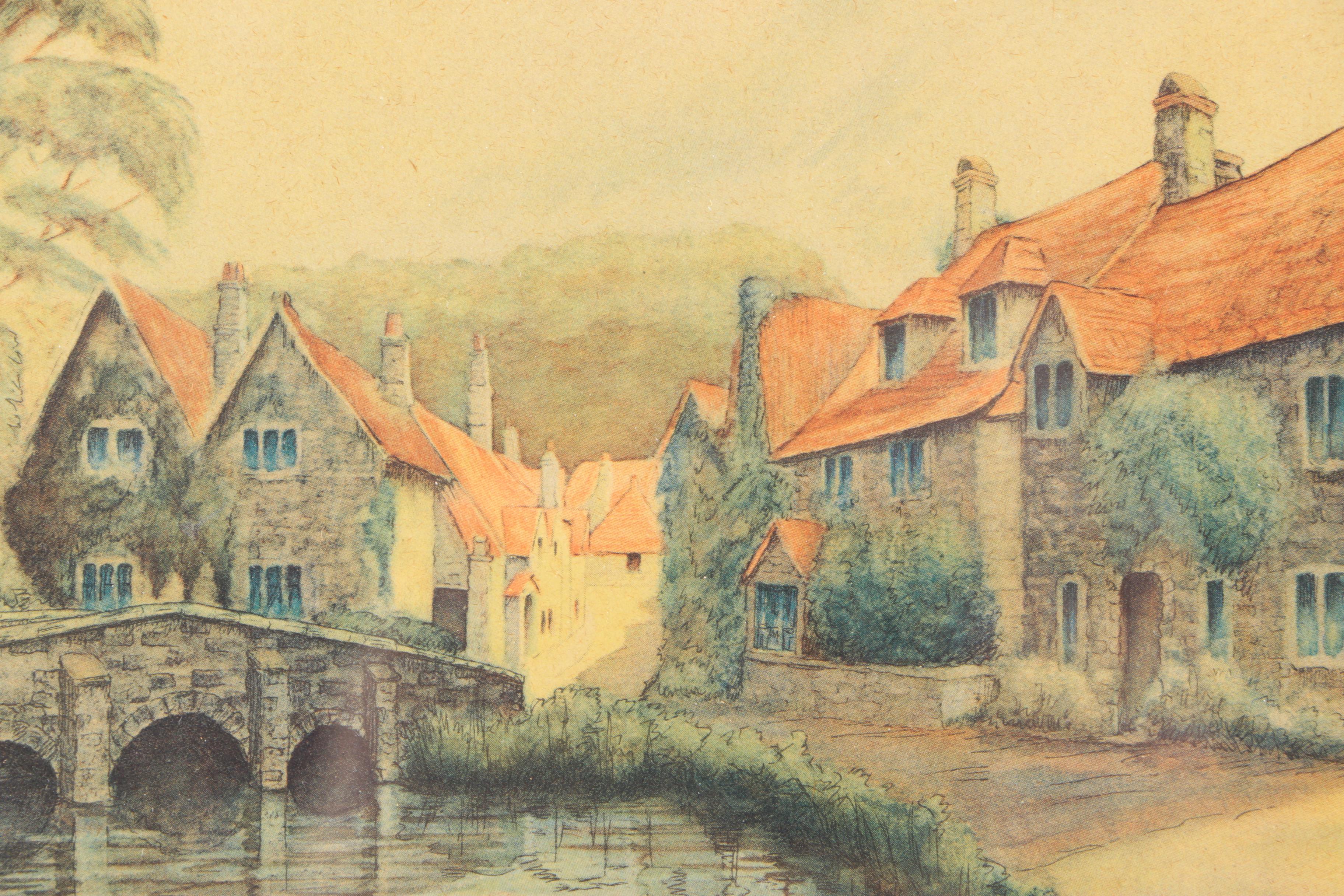 Four Scenic Framed Offset Lithographs