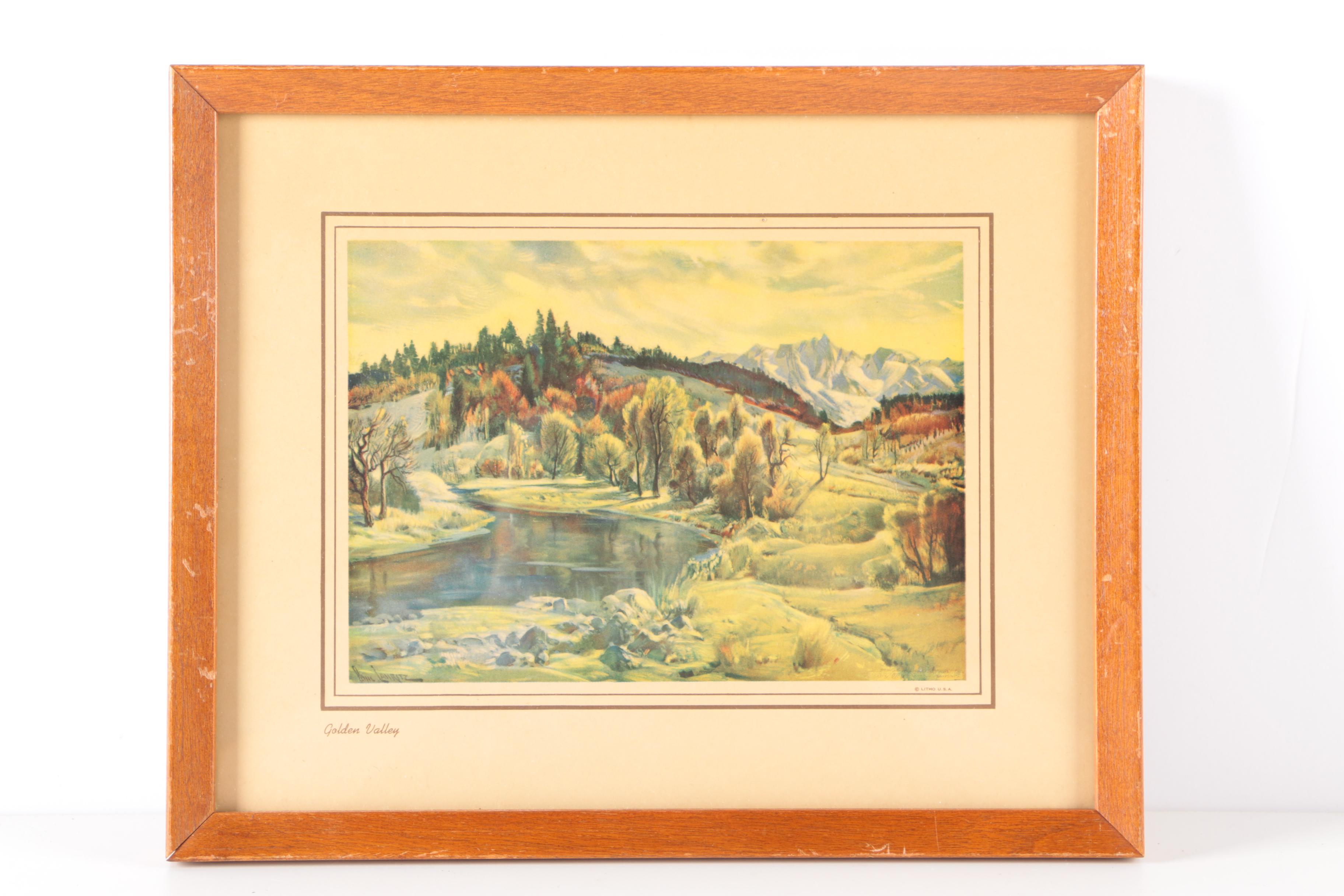 Four Scenic Framed Offset Lithographs