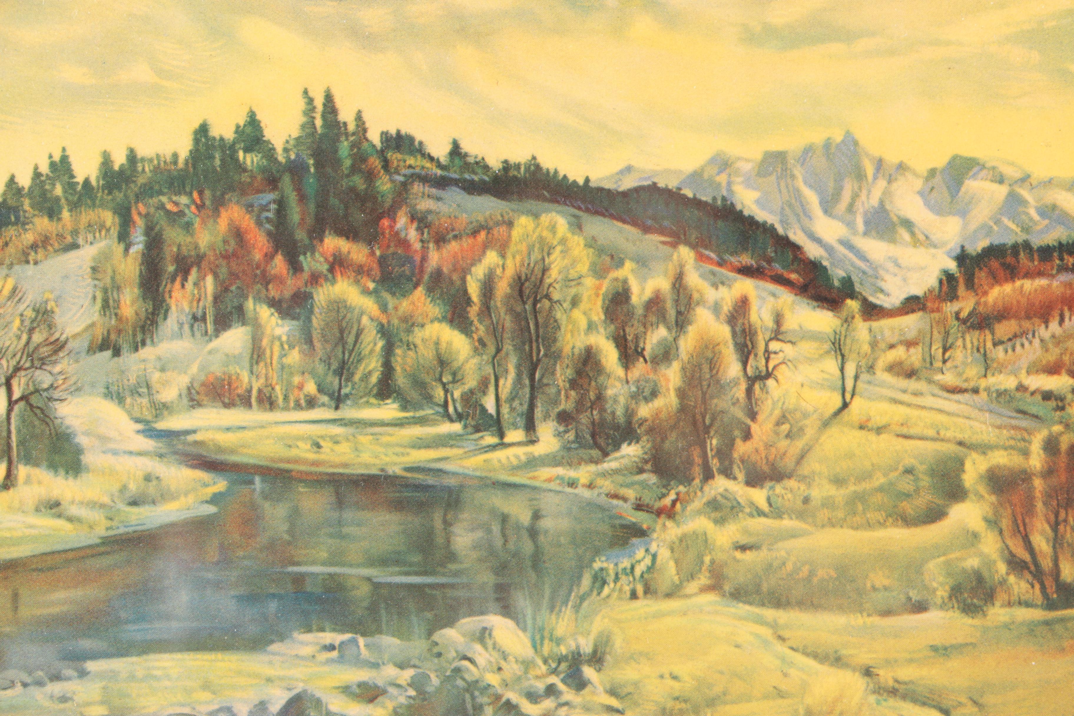 Four Scenic Framed Offset Lithographs