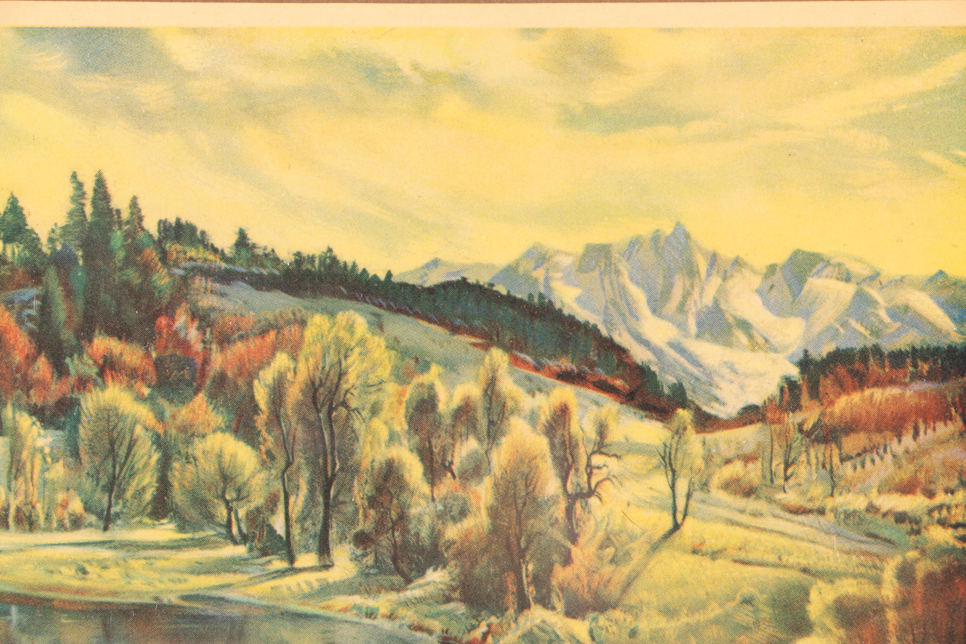 Four Scenic Framed Offset Lithographs