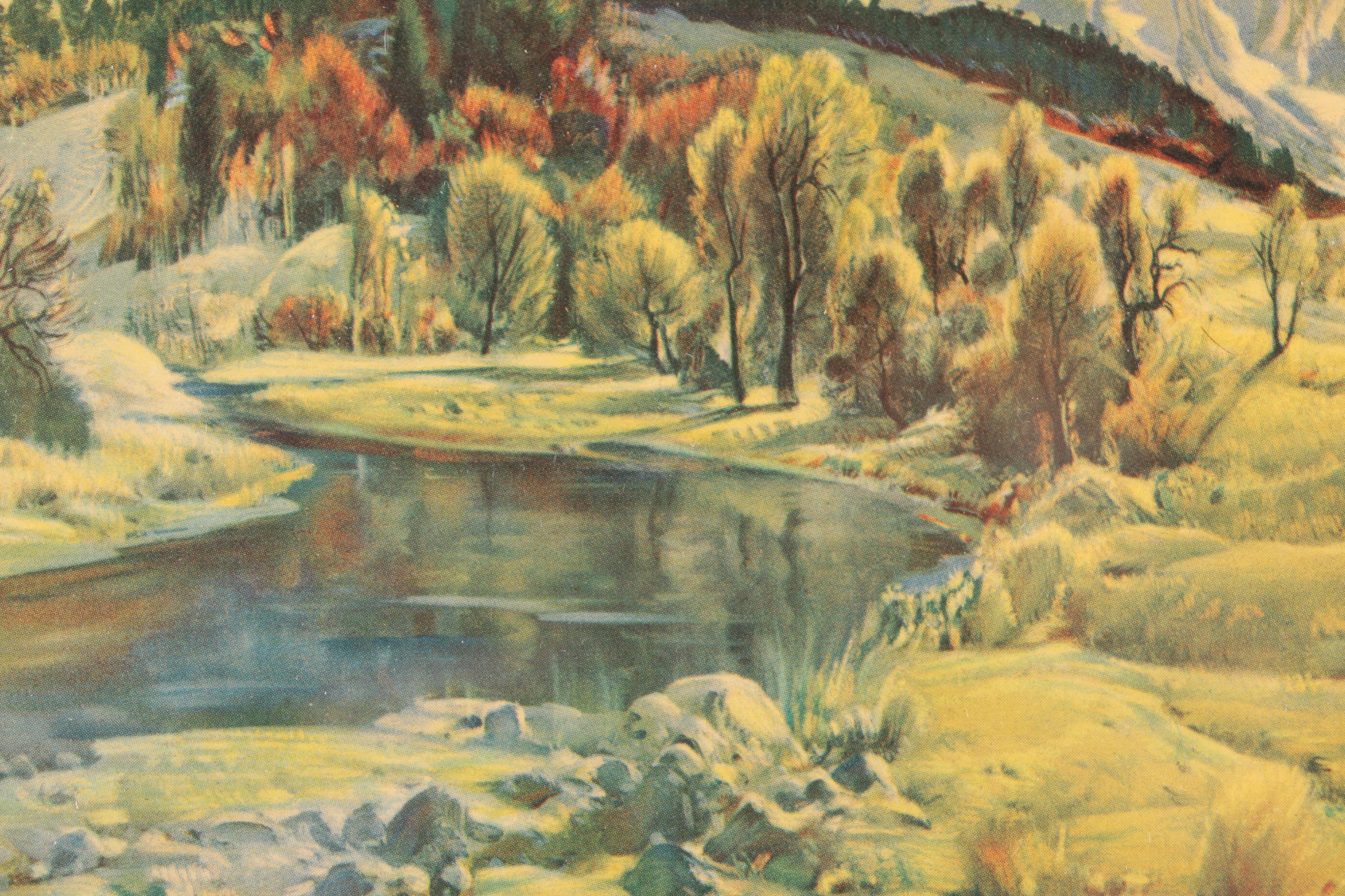 Four Scenic Framed Offset Lithographs