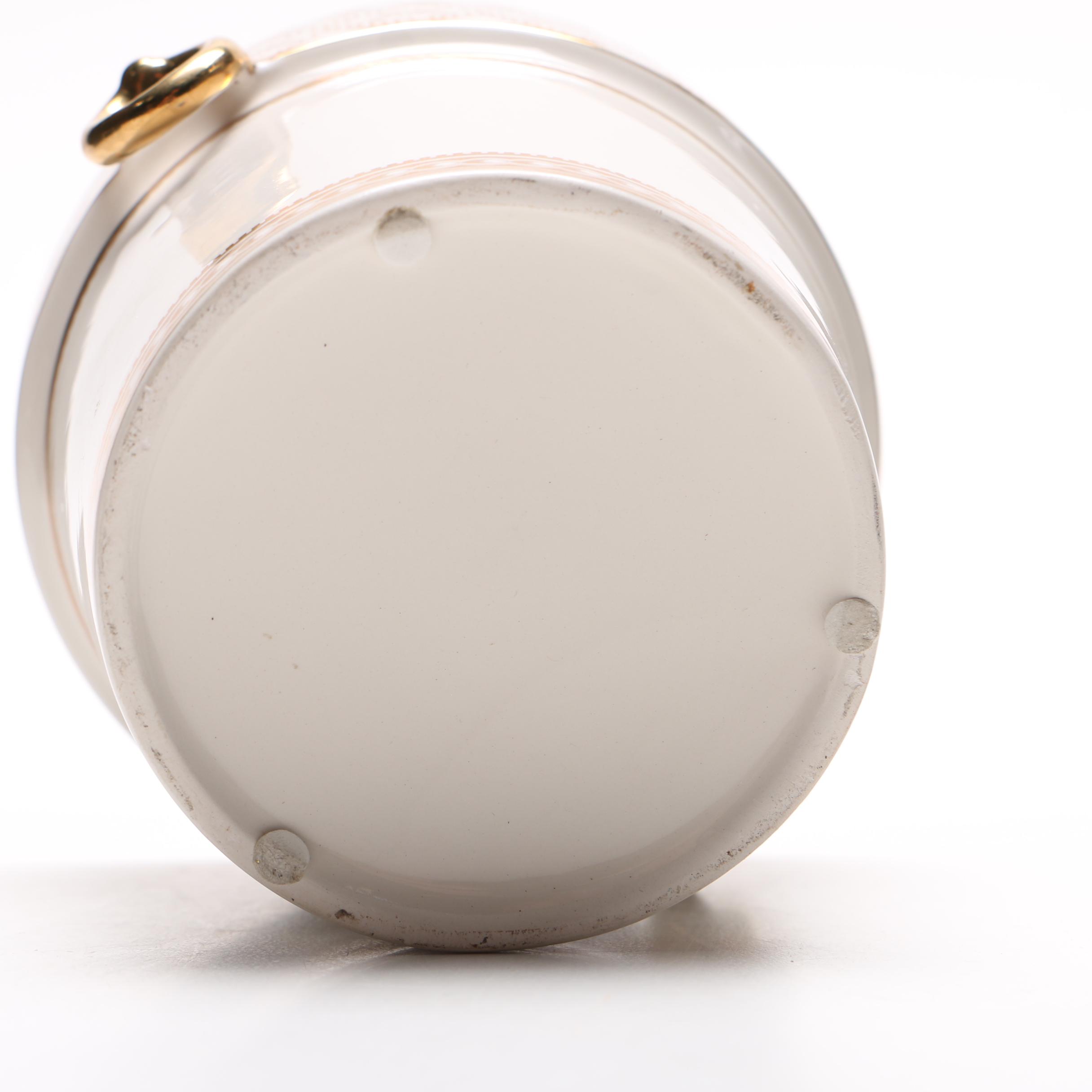 White and Gold Tone Ceramic Cachepot