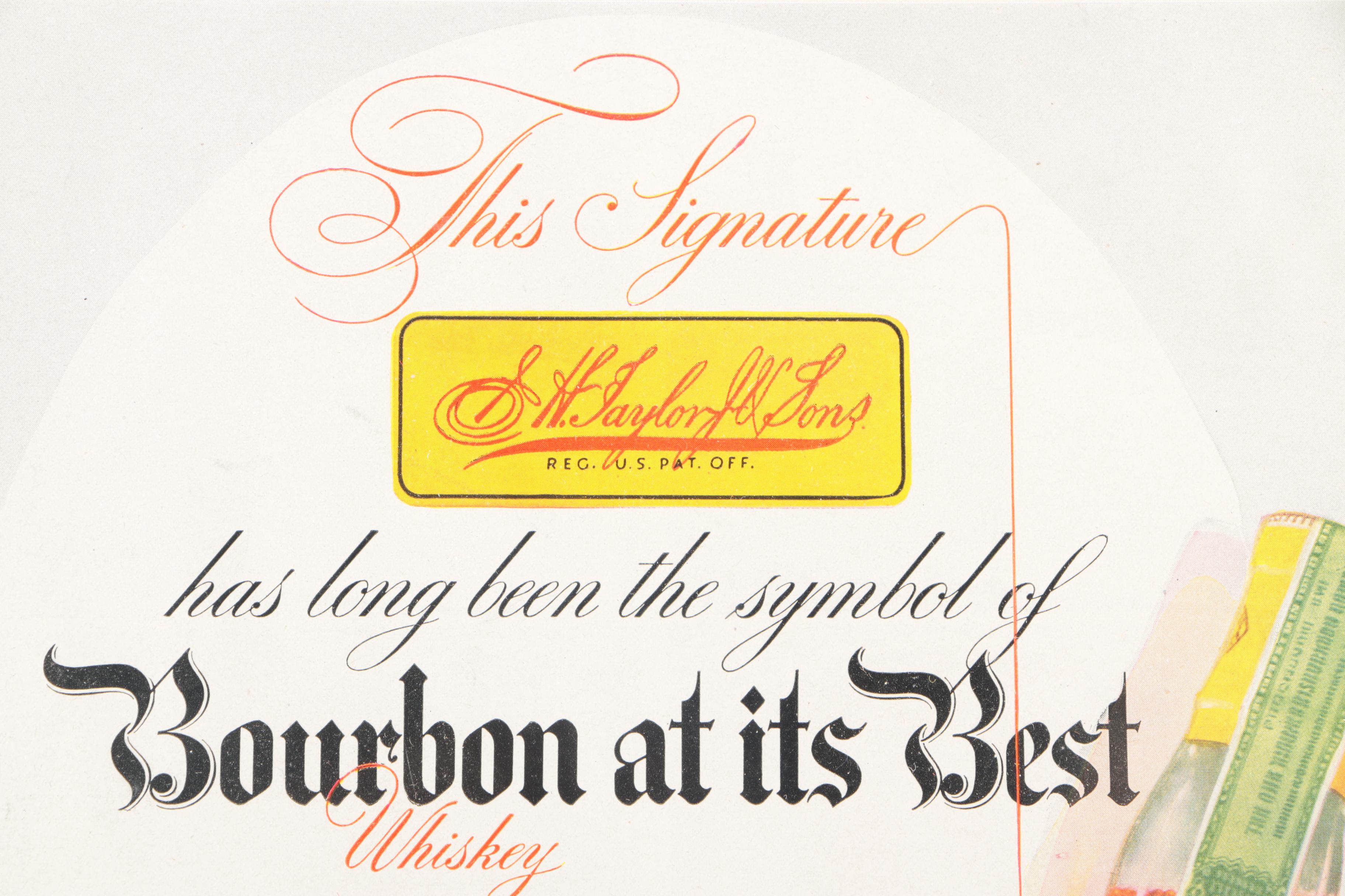 Vintage Original Magazine Advertisement for Old Taylor Bourbon