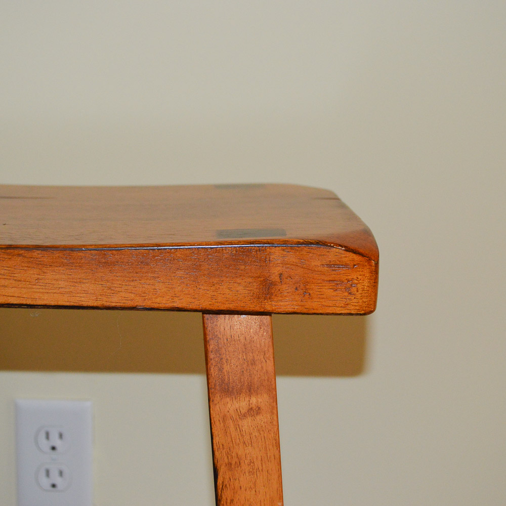 Oak Counter Stool and Footstool