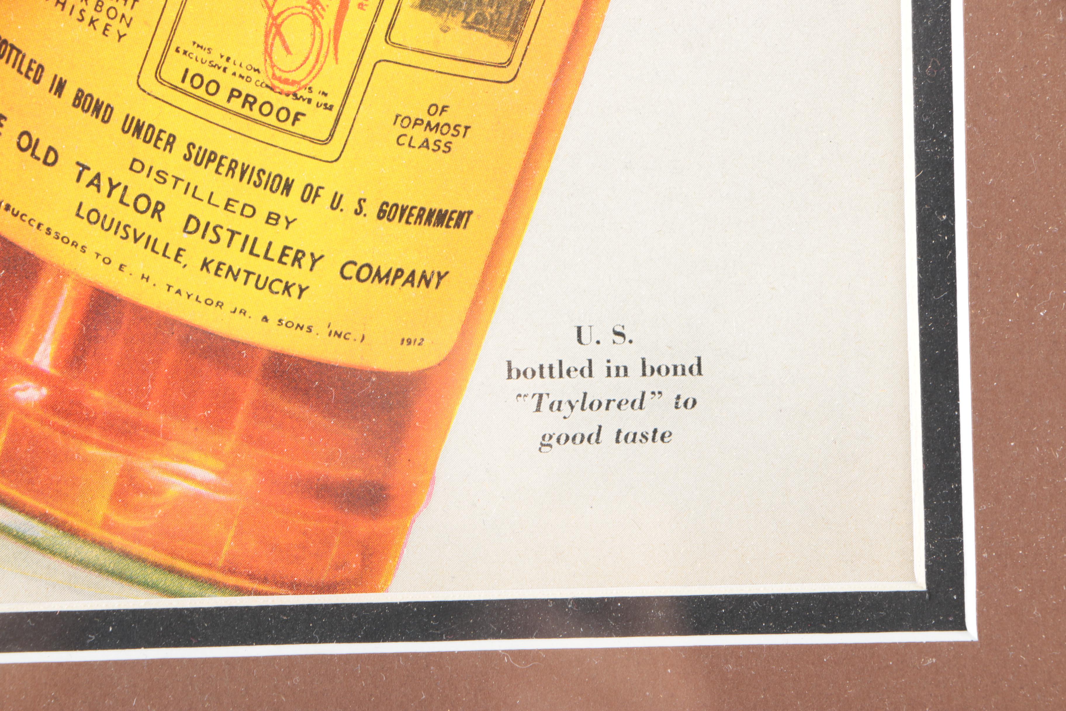 Vintage Original Magazine Advertisement for Old Taylor Bourbon
