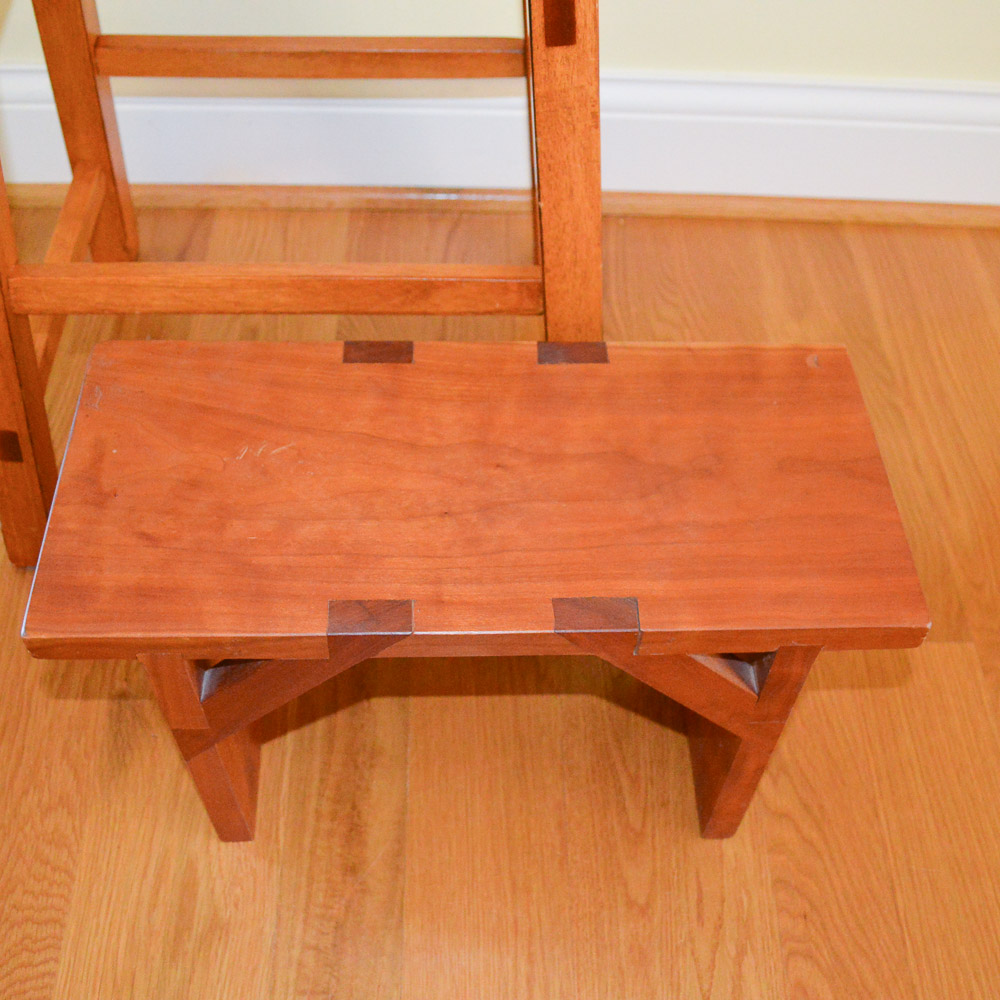 Oak Counter Stool and Footstool