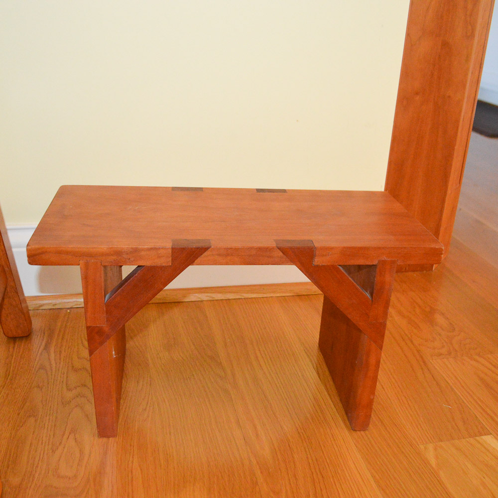 Oak Counter Stool and Footstool