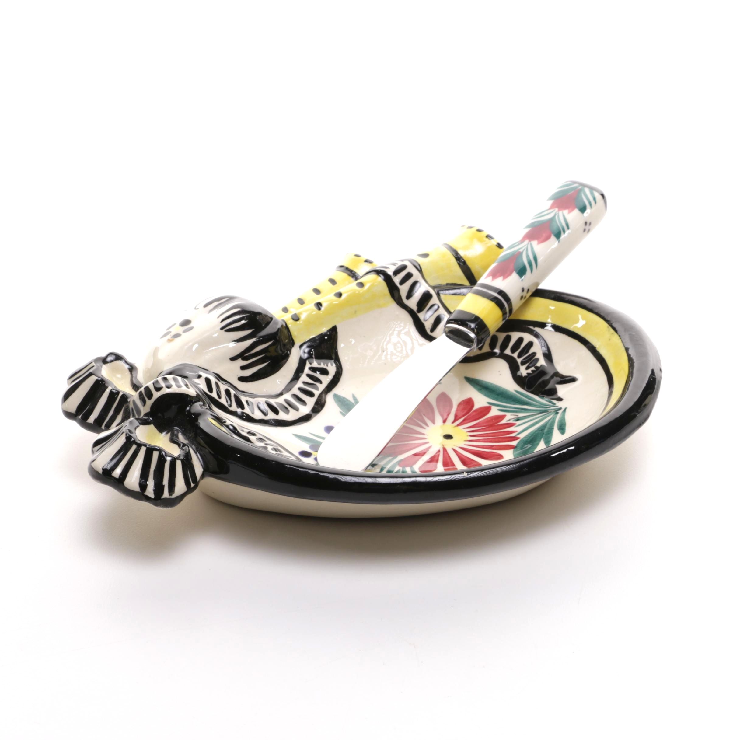 Quimper Ceramic Butter Dish