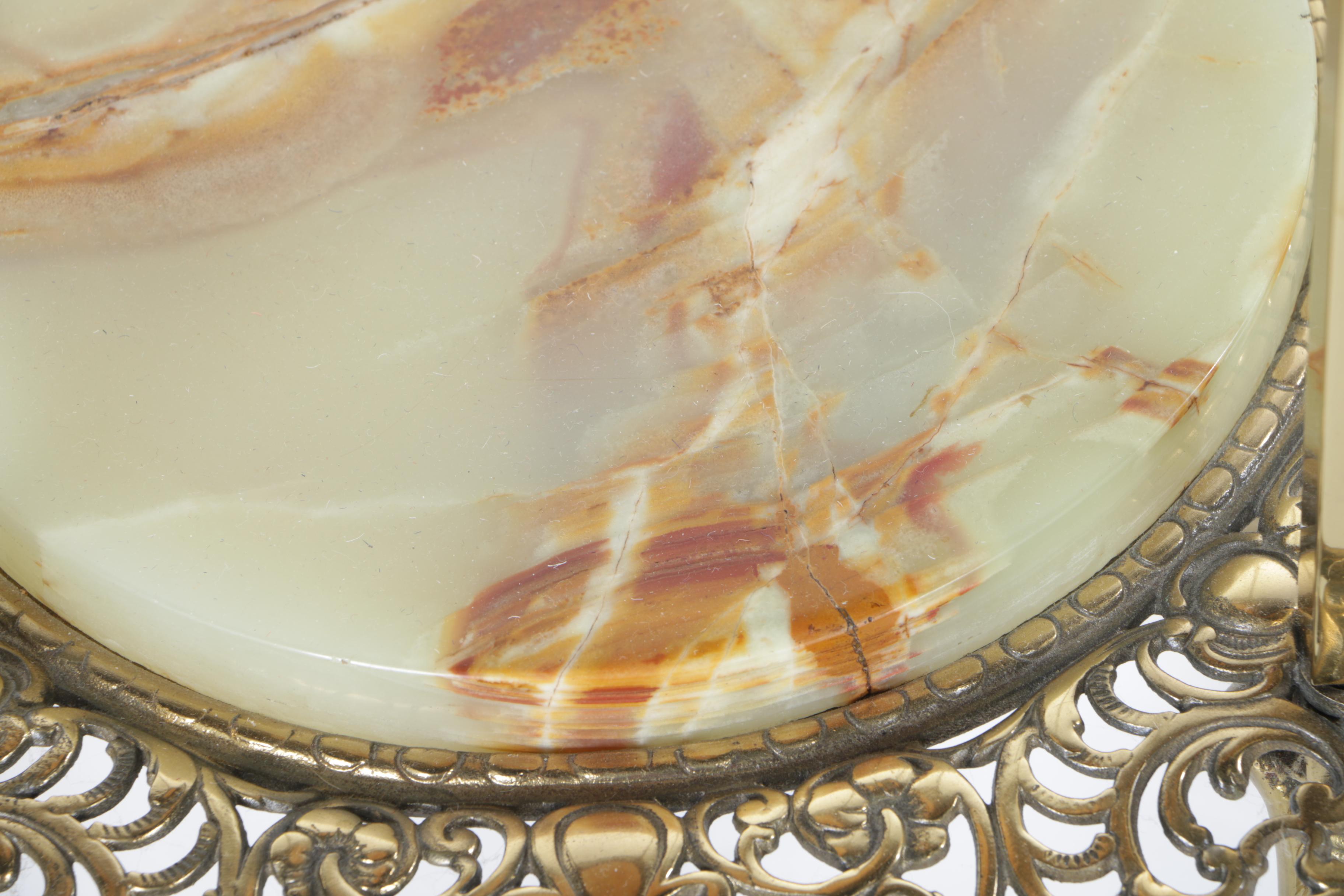 Brass and Stone Plant Stand