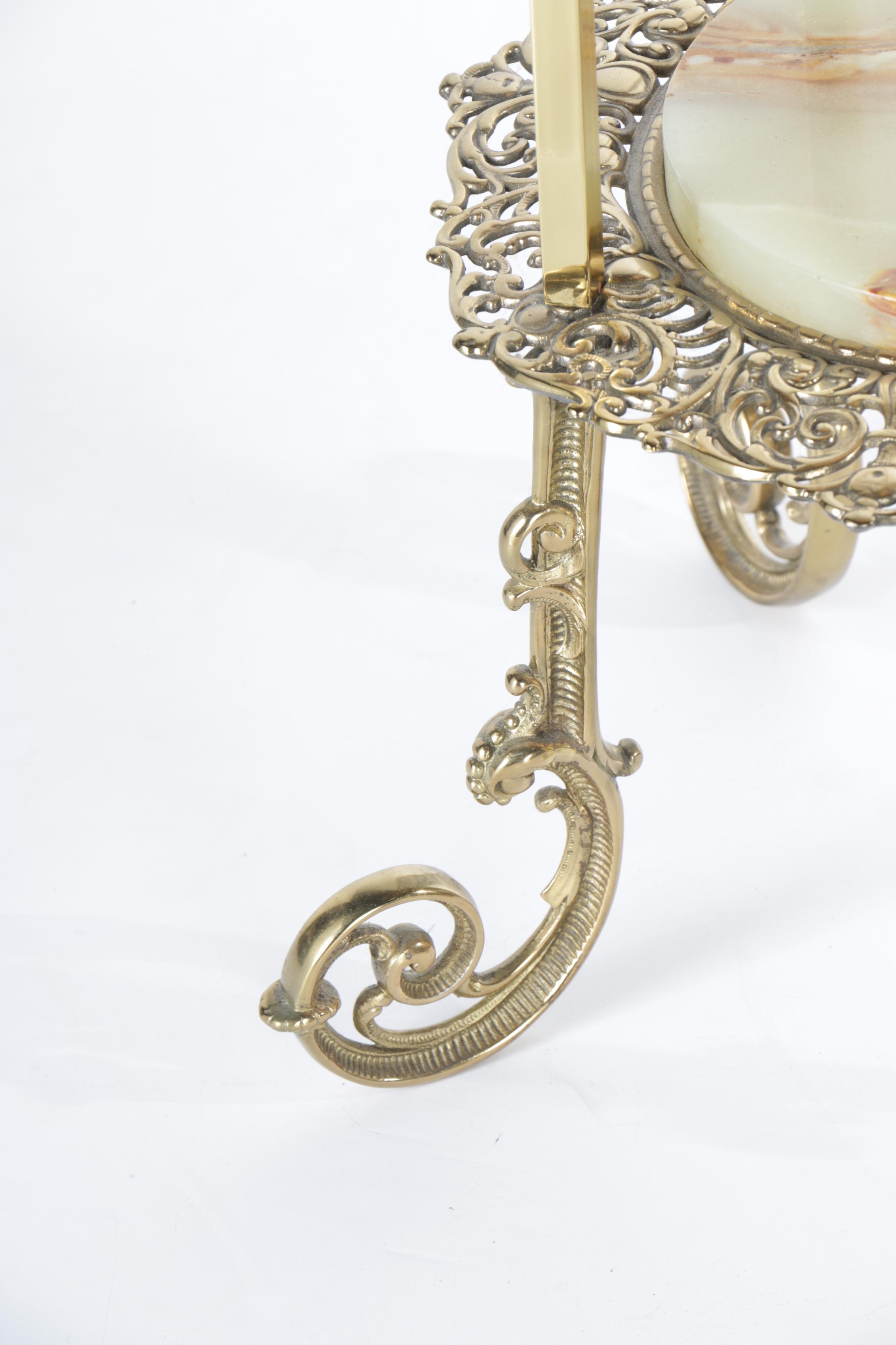 Brass and Stone Plant Stand